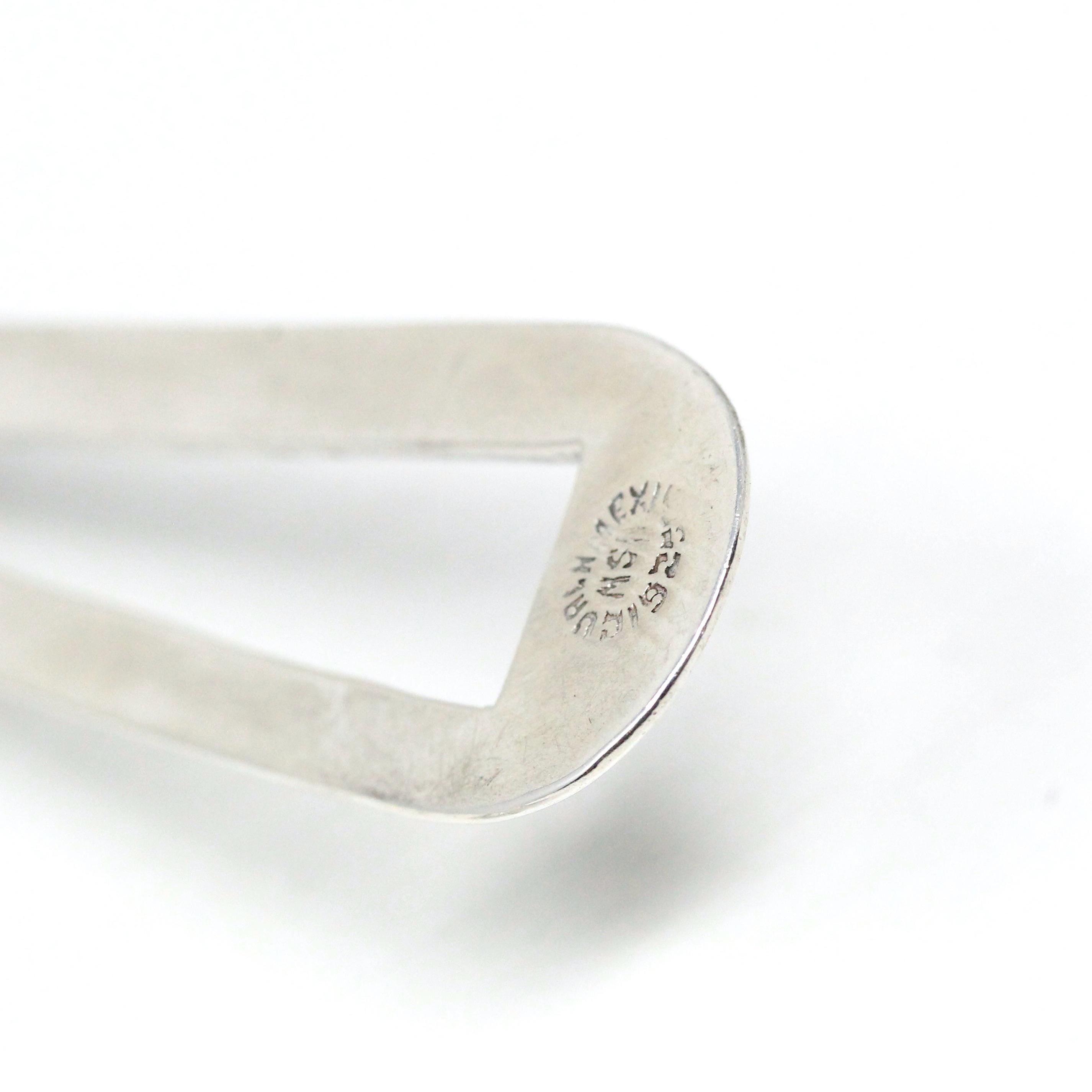 Vintage Collar Necklace - Sterling Silver Hinged Collar Bib Modernist Statement Piece - Modern Circa 1980s Era Curved 925 Mexico 80s Jewelry