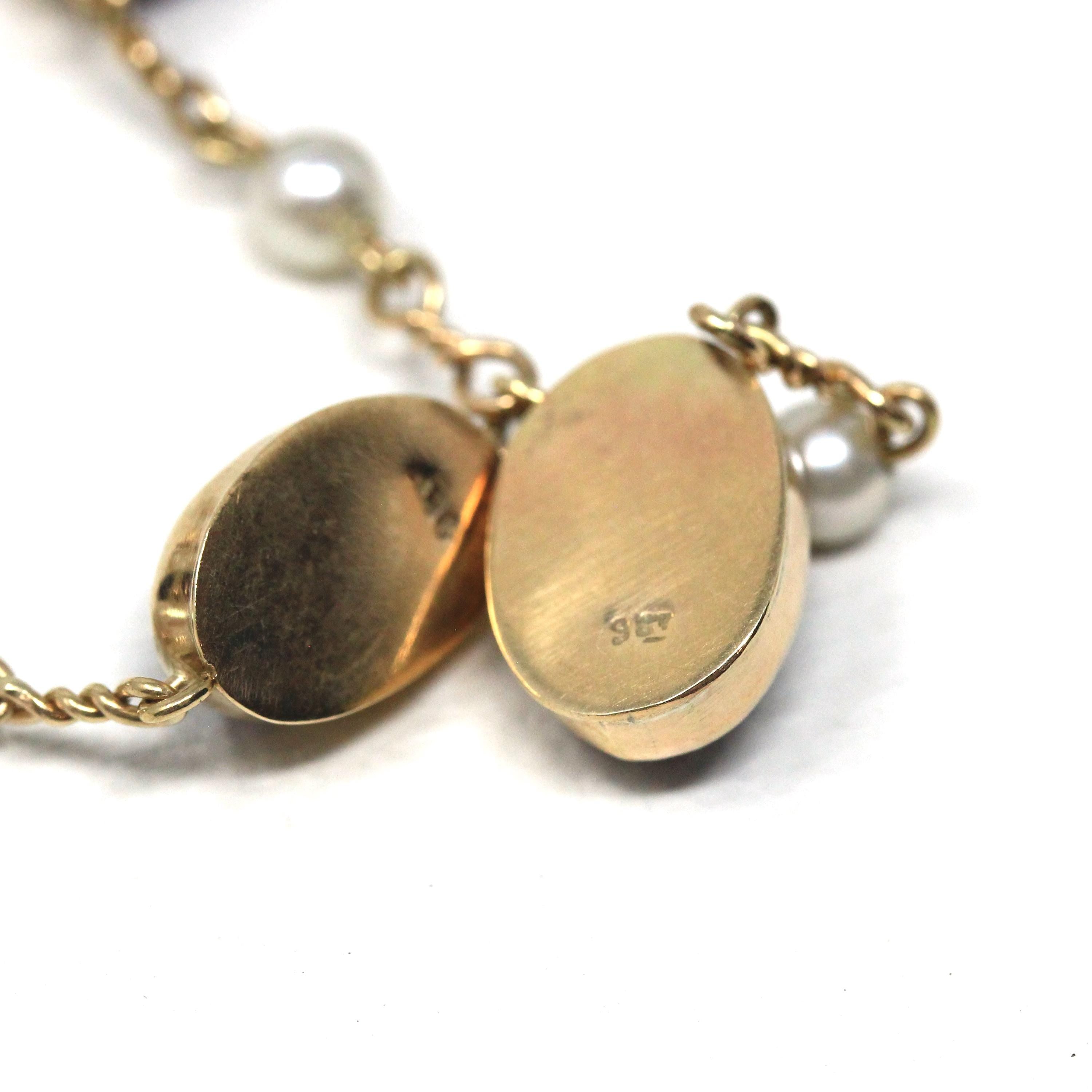 Antique Amethyst Necklace - Vintage 9k Yellow Gold Purple Gem Cultured Pearl Necklace - Edwardian 1910s February June Birthstones Jewelry