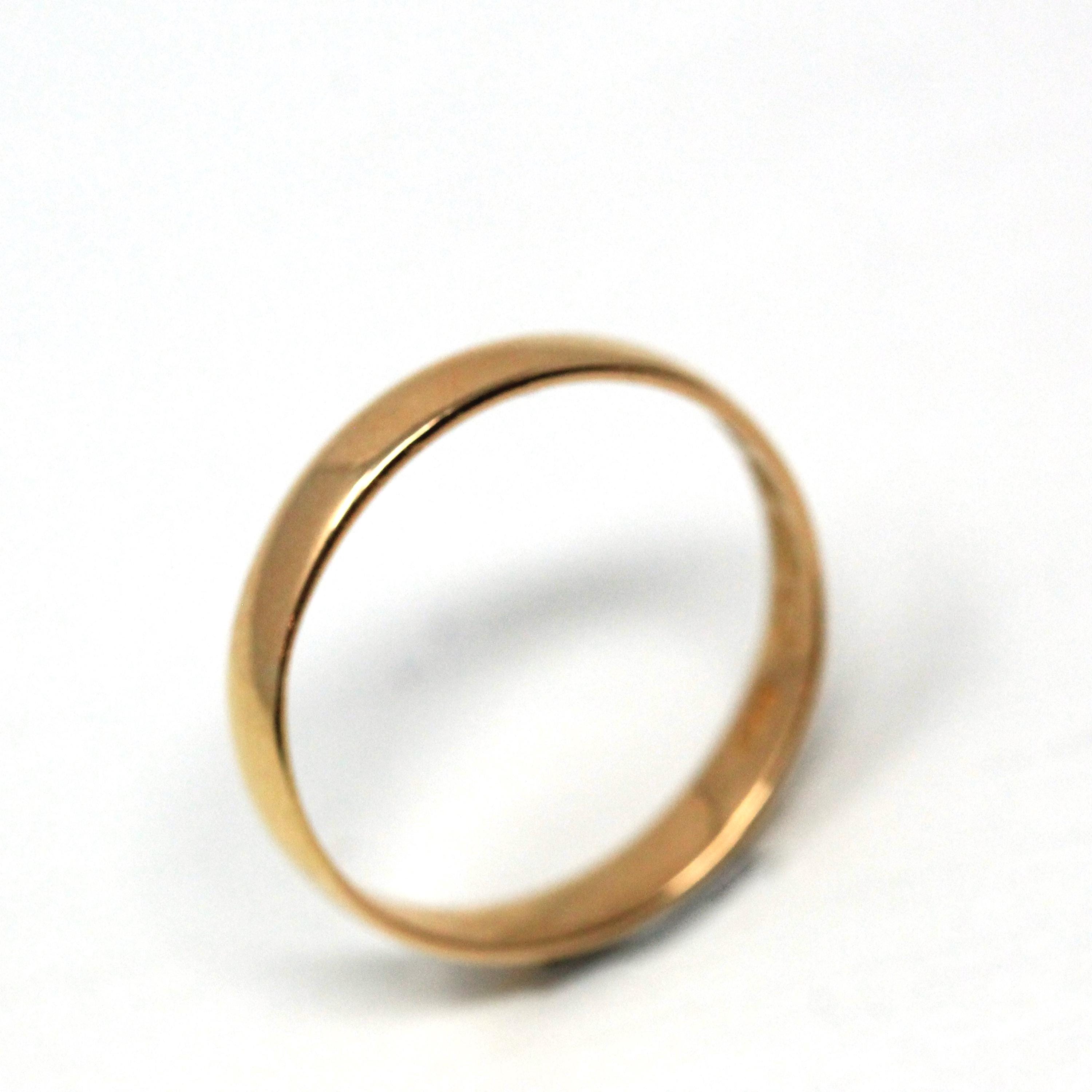 Edwardian Era Ring - Antique 22k Yellow Gold Birmingham England UK Band - Dated 1909 Size 8 1/2 English Hallmarks Fine Minimalist Jewelry