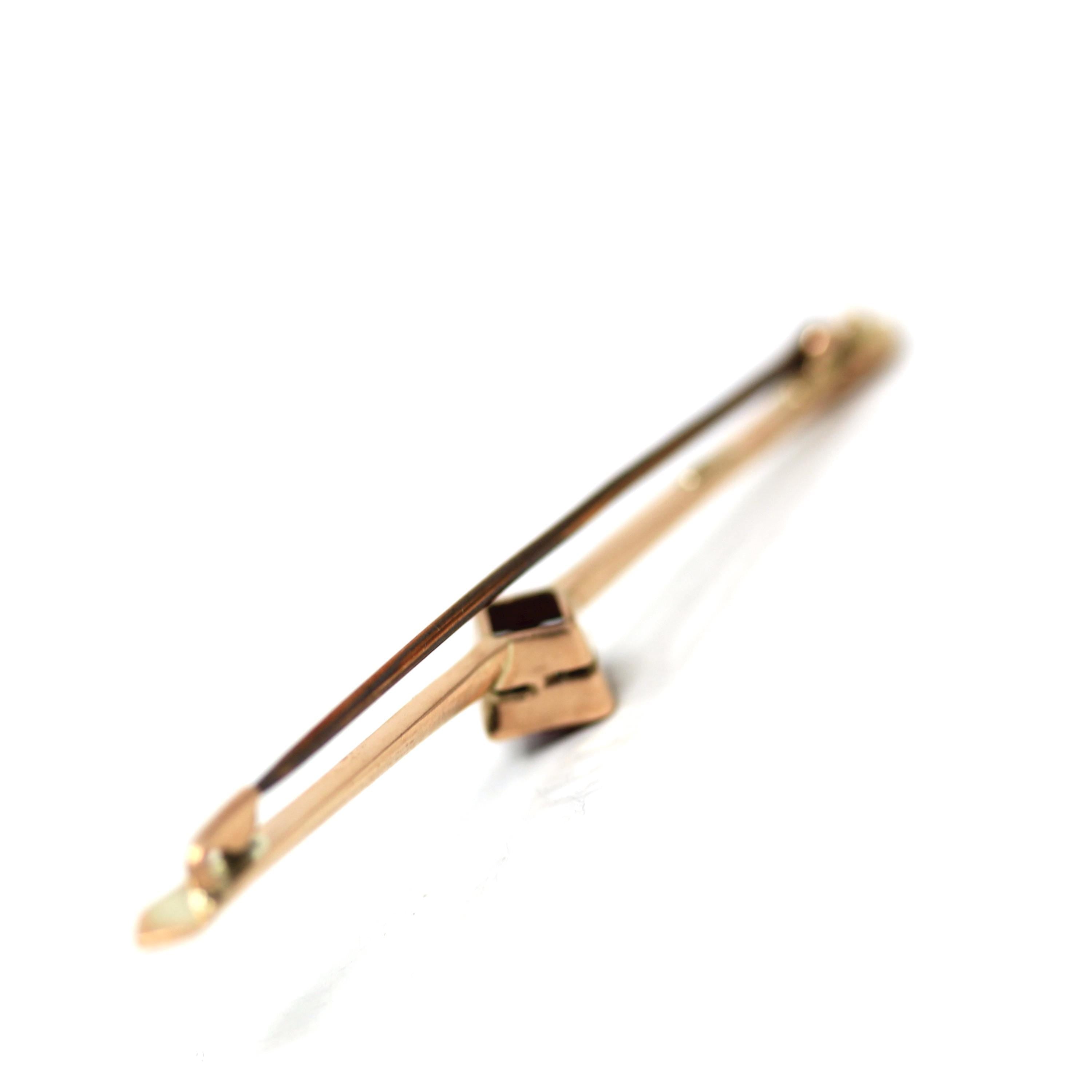 Antique Garnet Brooch - Edwardian 9k Yellow Gold Statement Natural Rhodolite Bar Pin - Circa 1910s Fine January Birthstone Fashion Jewelry