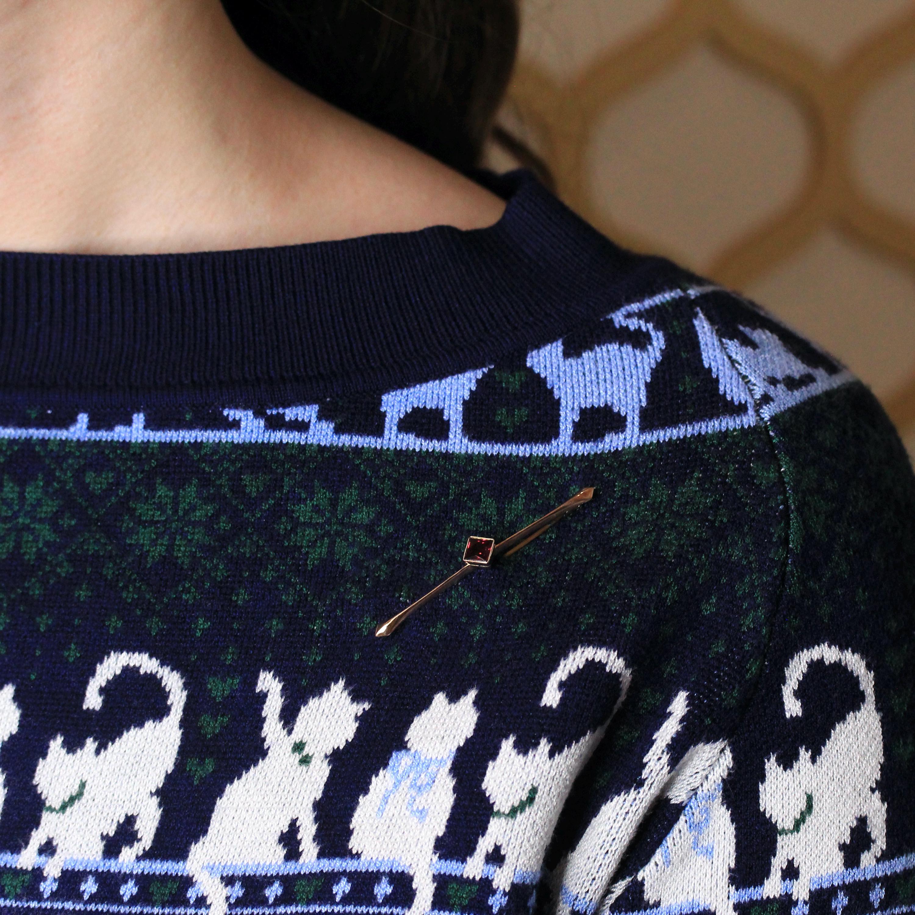 Antique Garnet Brooch - Edwardian 9k Yellow Gold Statement Natural Rhodolite Bar Pin - Circa 1910s Fine January Birthstone Fashion Jewelry