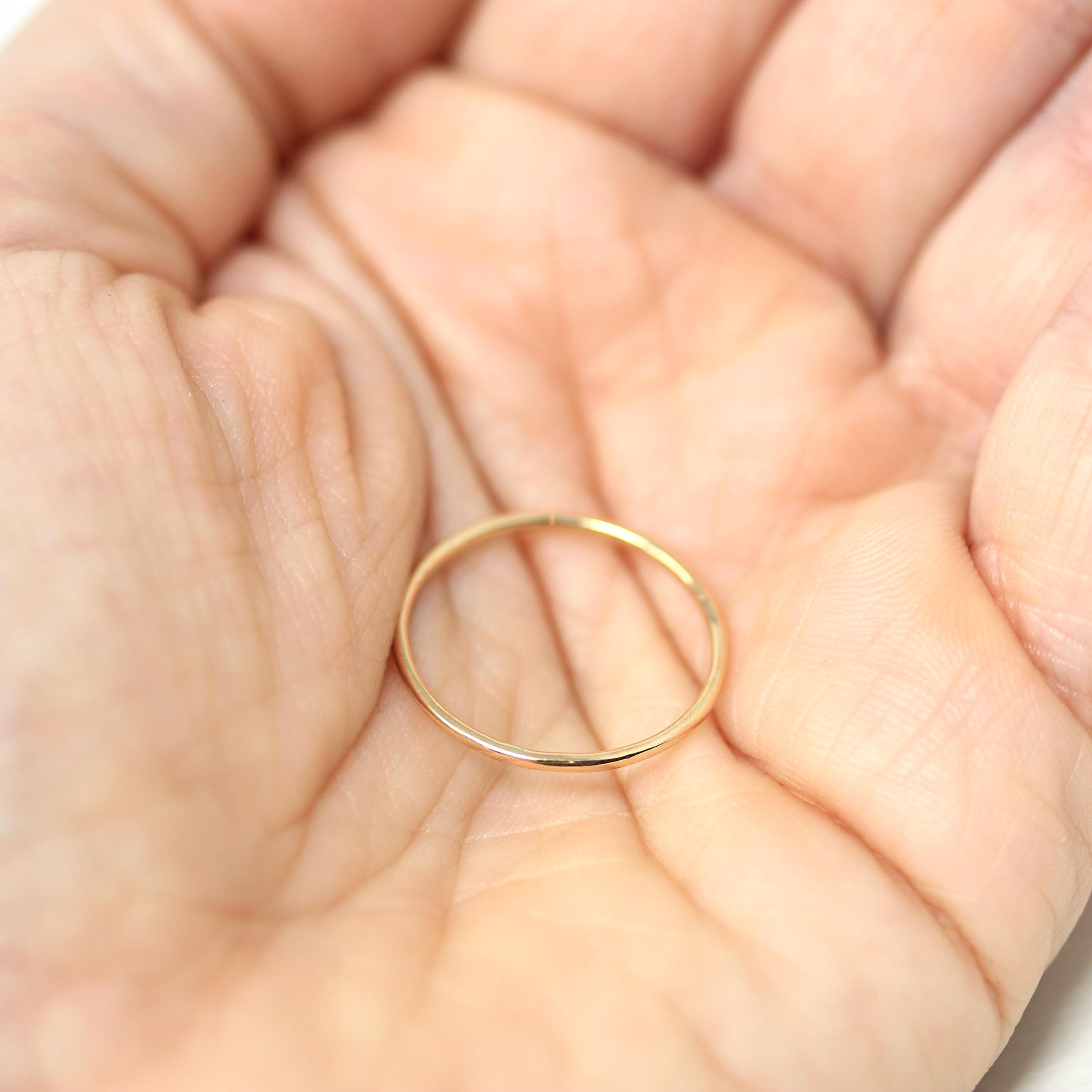 Antique Dainty Gold Band - Edwardian 10k Yellow Gold Stick Pin Conversion Stacking Ring - Vintage 1910s Size 7 Minimalist Fine Jewelry