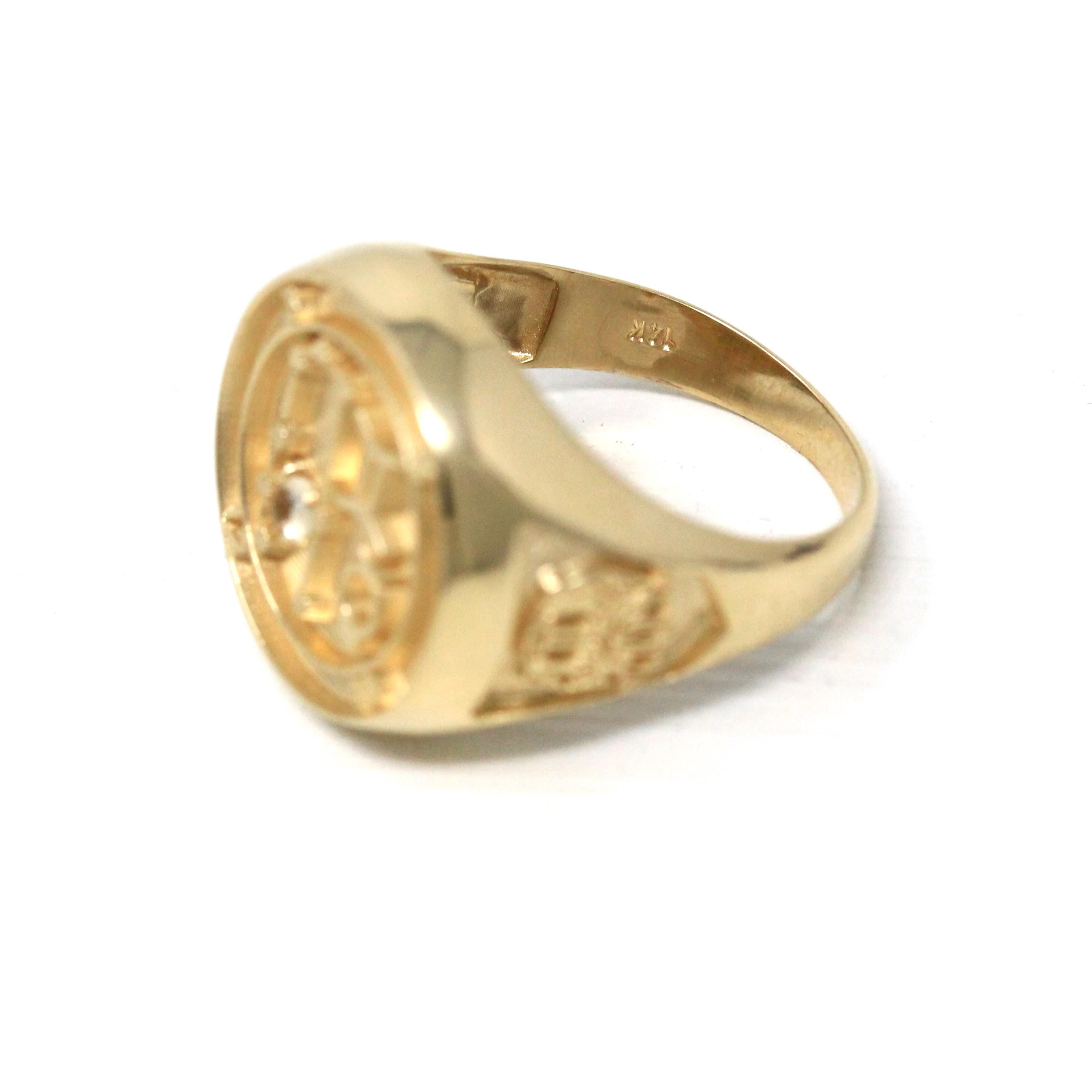 Vintage Gemini Ring - Retro Era 14k Yellow Gold Astrological Zodiac Gemstone Talisman Totem - Circa 50s Roberts & Belk Fine Symbolic Jewelry