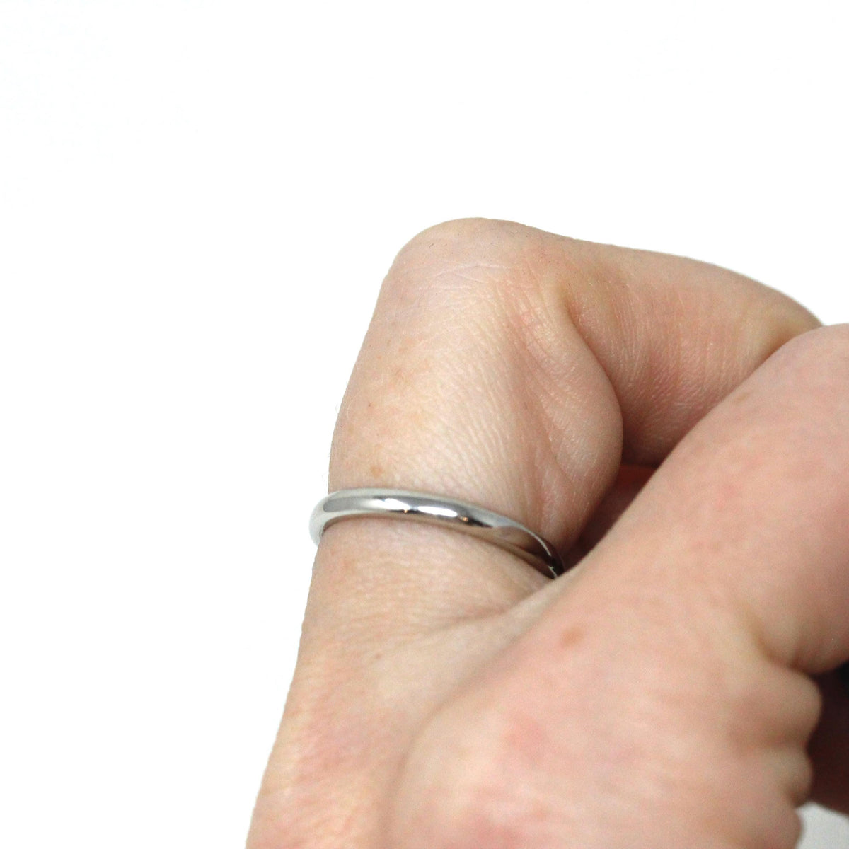 1970 Wedding Band - Retro Platinum Engraved Unadorned Ring - Vintage Dated "5-16-1970" Size 5 1/4 Fine Stacking Jewelry