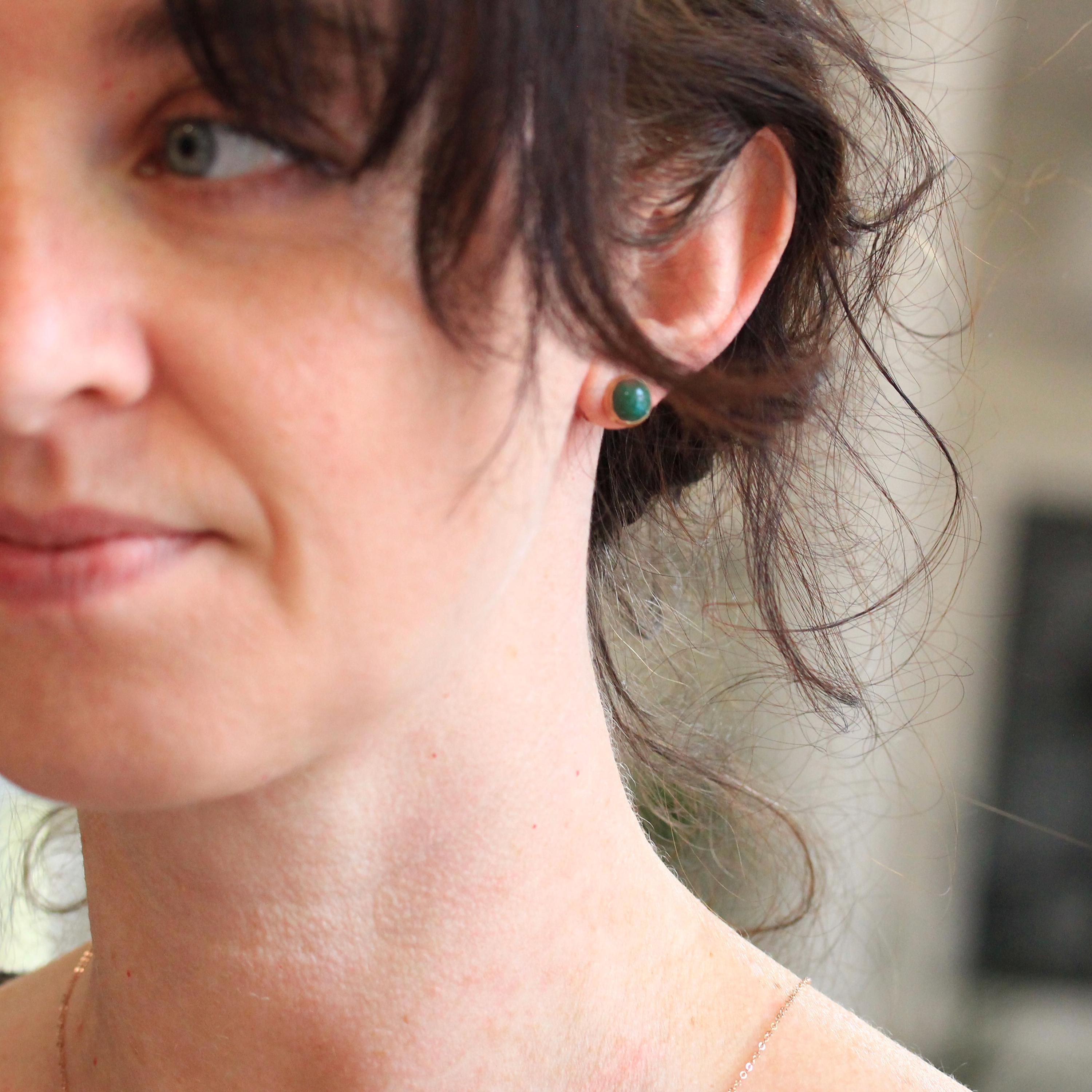 Chrome Chalcedony Jewelry Set - Edwardian 10k Yellow Gold Green Gemstone Necklace Earrings - Vintage Circa 1910s Thread Back Fine Jewelry