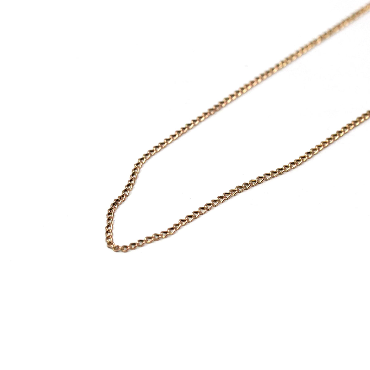 Retro Cable Chain - Vintage 9k Solid Yellow Gold 17 Inch Plain Links Stacking Necklace - Circa 1960s Era Spring Ring Clasp Fine Jewelry
