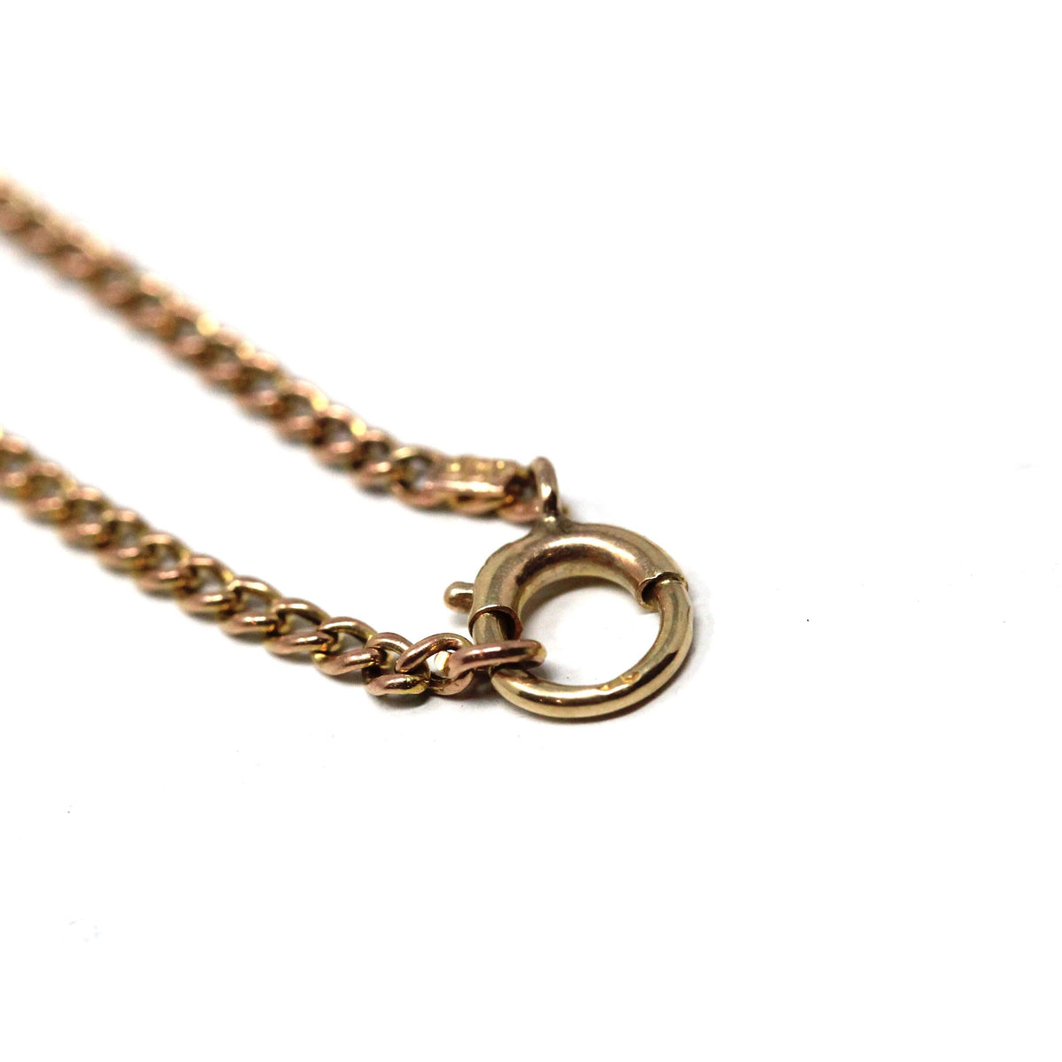 Retro Cable Chain - Vintage 9k Solid Yellow Gold 17 Inch Plain Links Stacking Necklace - Circa 1960s Era Spring Ring Clasp Fine Jewelry