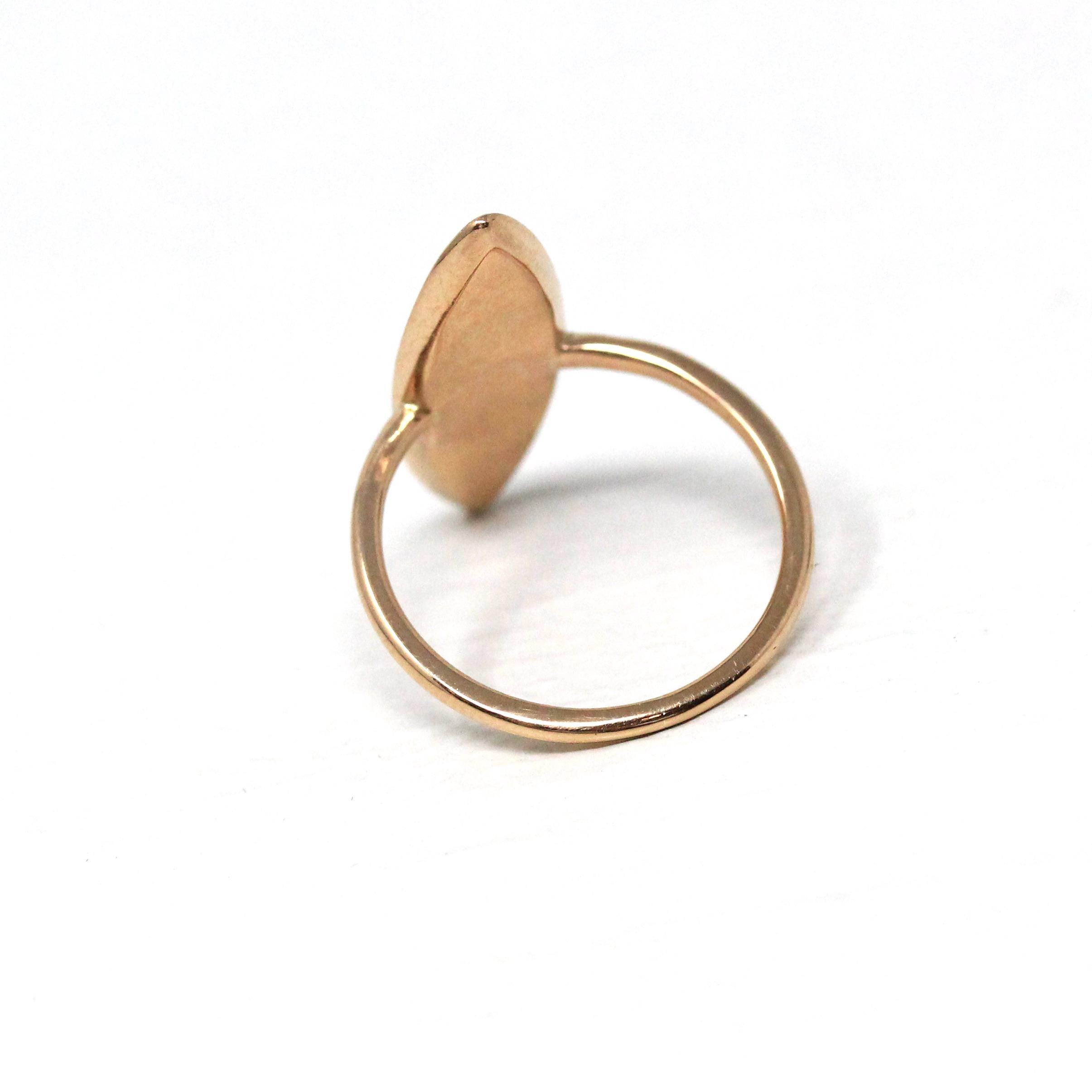 Antique Navette Ring - Edwardian Era 14k Yellow Gold Seed Pearl Cluster - Circa 1910s Era Size 4 1/2 June Birthstone Shield Fine Jewelry