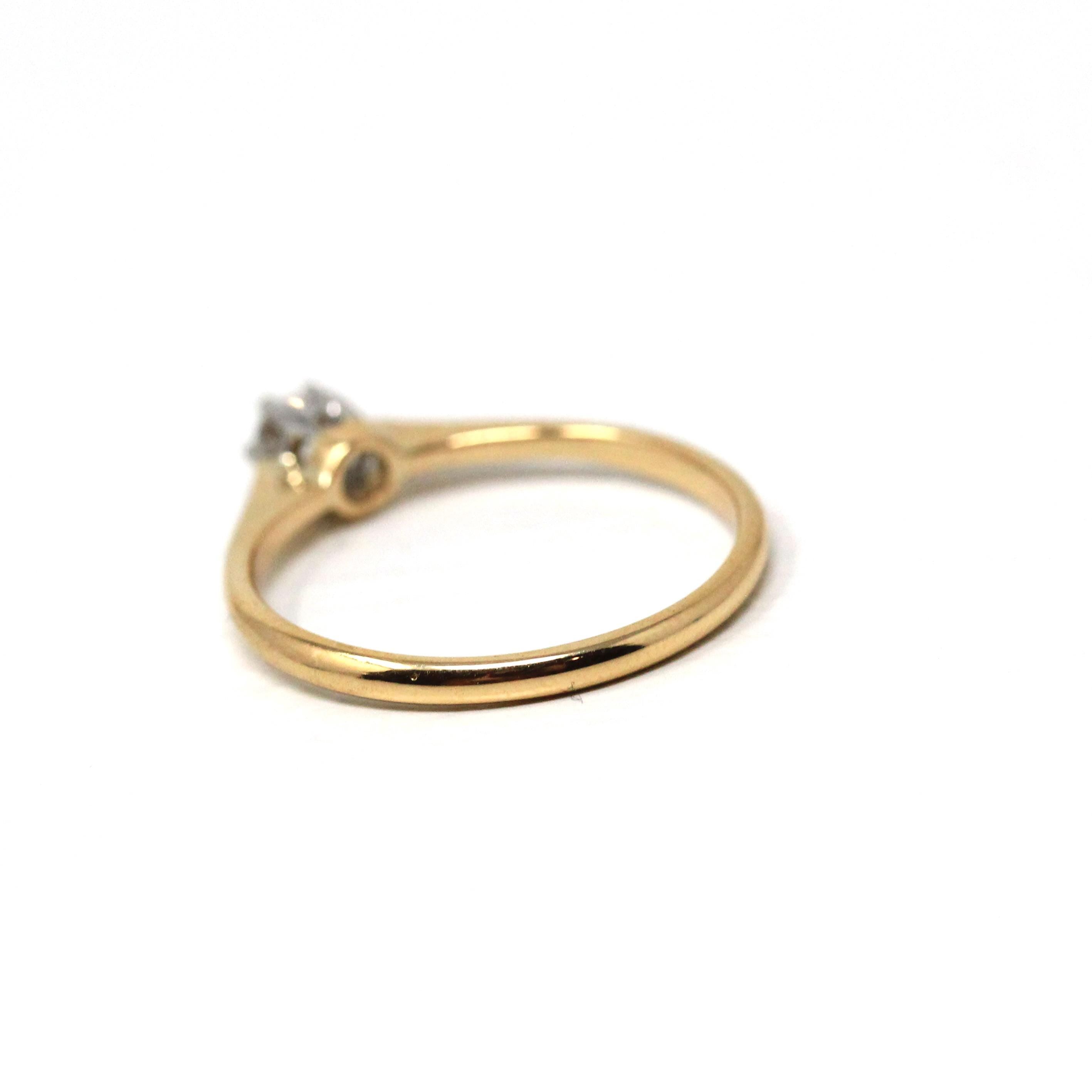 Edwardian Diamond Ring - Antique 18k Yellow Gold & Platinum Natural Old Mine Cut - Circa 1900s Era Size 7.75 Fine Bridal Engagement Jewelry