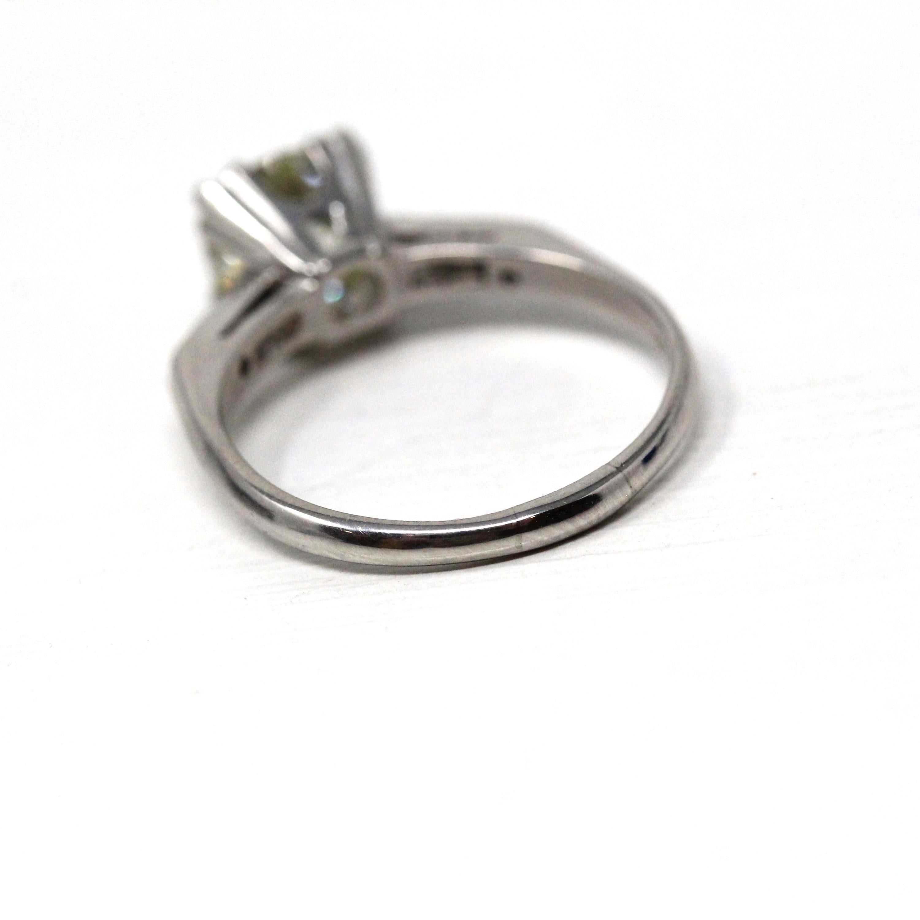 1.76 Carat Diamond Engagement Ring - Mid Century Platinum Old European Brilliant Cut - Size 6 3/4 Circa 1950s GIA Report Fine Bridal Jewelry