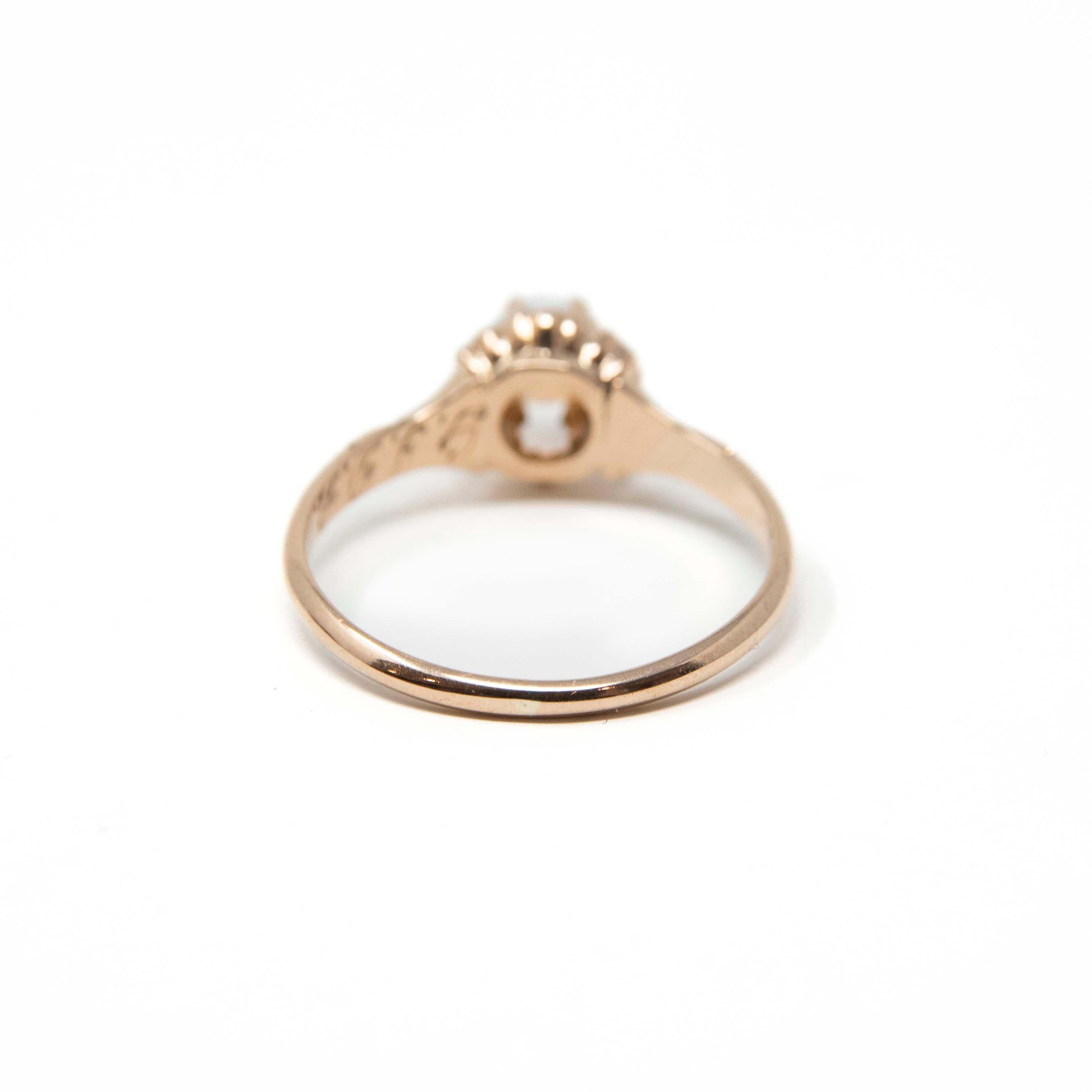 Victorian Opal Ring - Antique 10k Rosy Yellow Gold Natural Gem Solitaire - Late 1800s Size 7.5 Fine 19th Century October Birthstone Jewelry