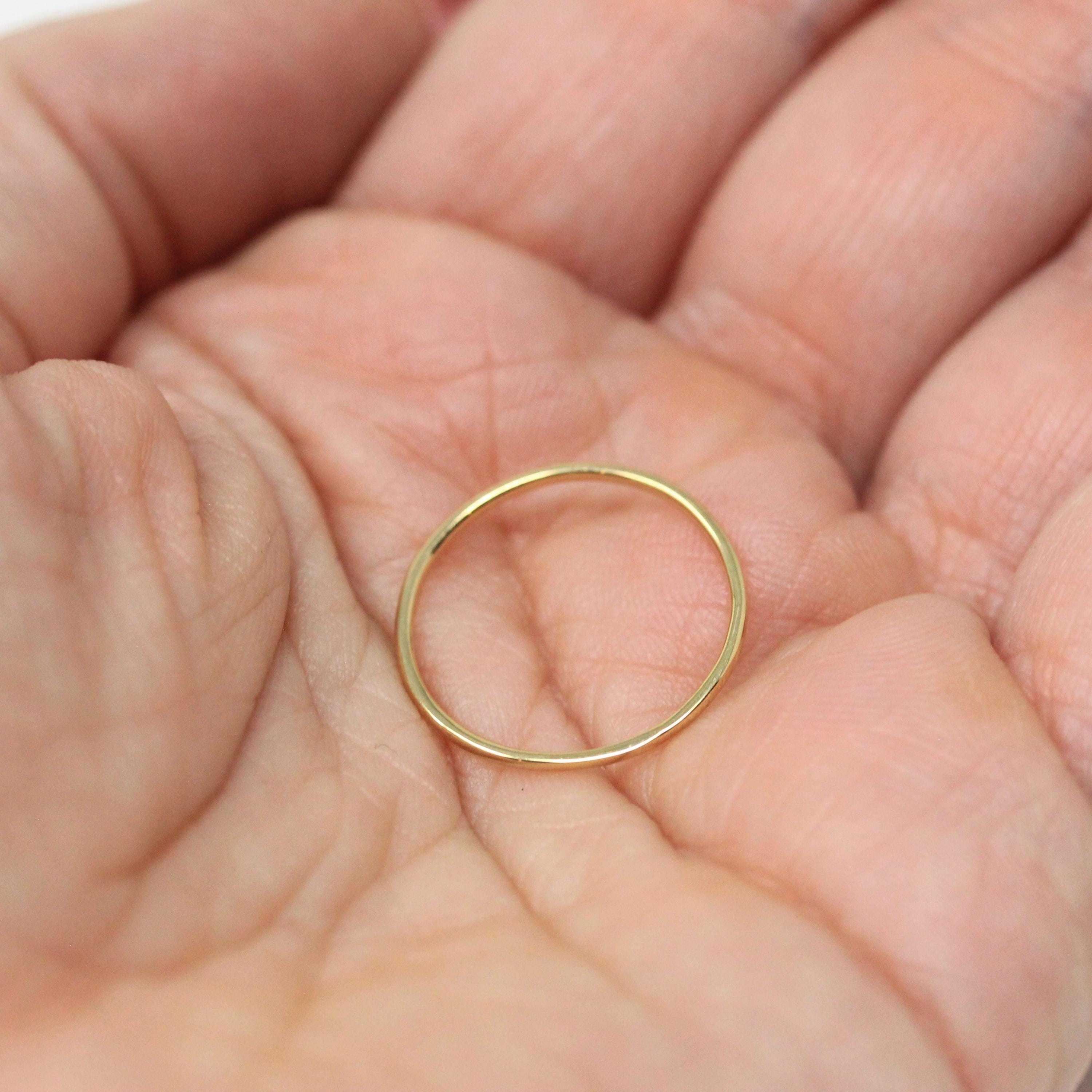 Upcycled Gold Band - Edwardian 14k Yellow Gold Stick Pin Conversion Ring - Vintage 1910s Size 5 1/4 Minimalist Unisex Dainty Fine Jewelry