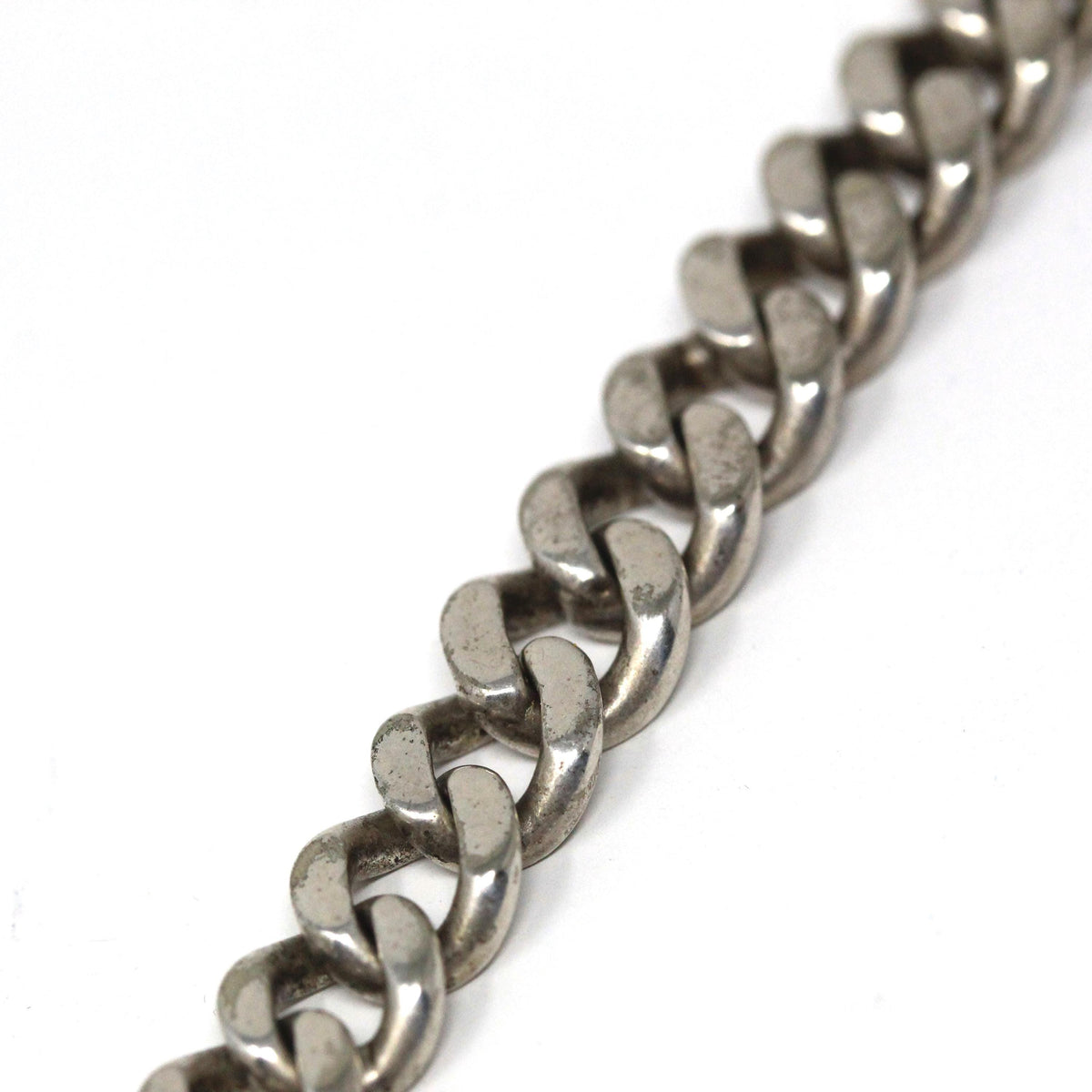 Pocket Watch Chain - Antique Sterling Silver Revere Silversmiths Dog Clip Spring Ring Curb Links - Vintage Art Deco Era Fine Unisex Jewelry