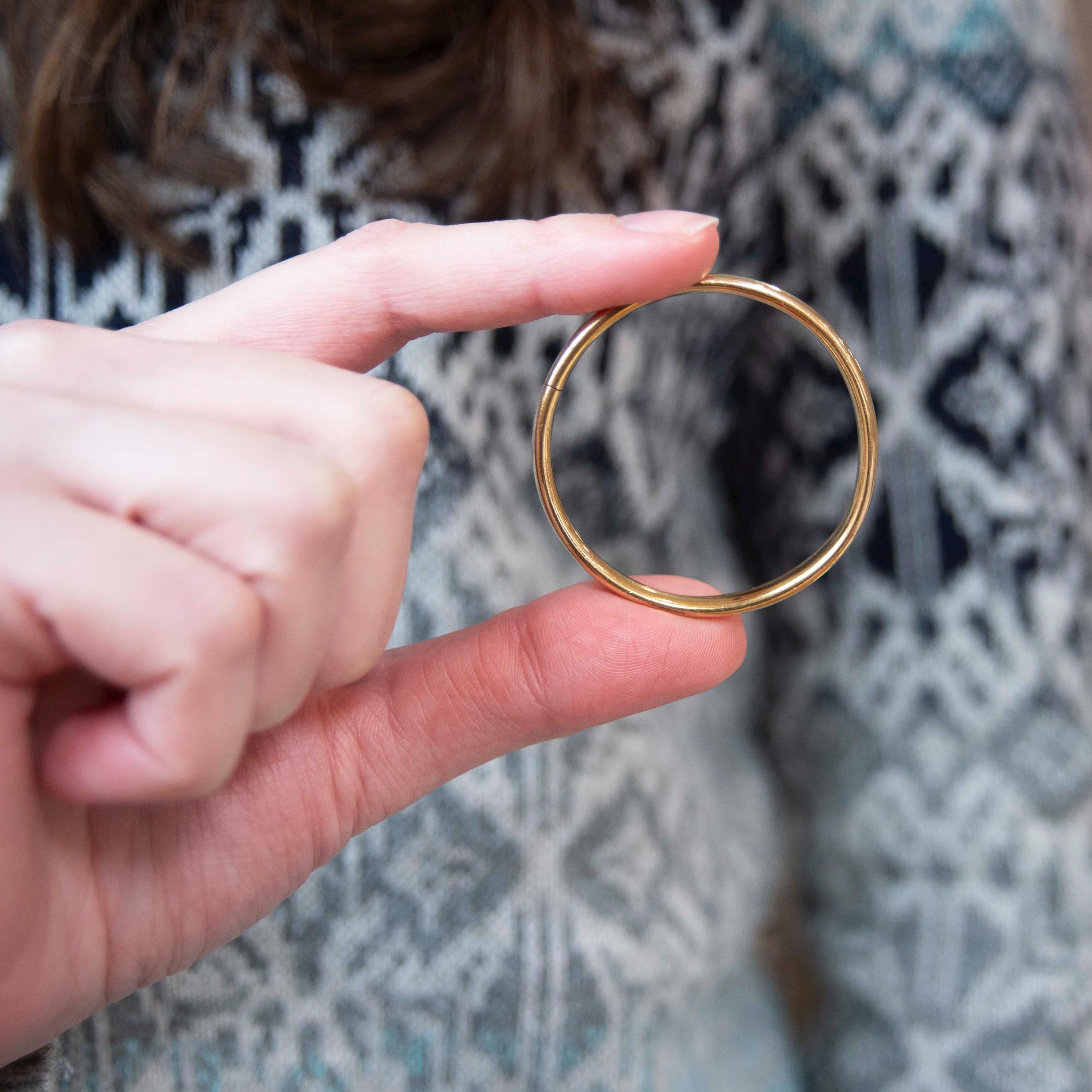 Mid Century Baby Bracelet - Vintage Gold Filled Plain Polished Children's Bangle - Circa 1960s Era 5 Inch Dainty Petite Marathon 60s Jewelry