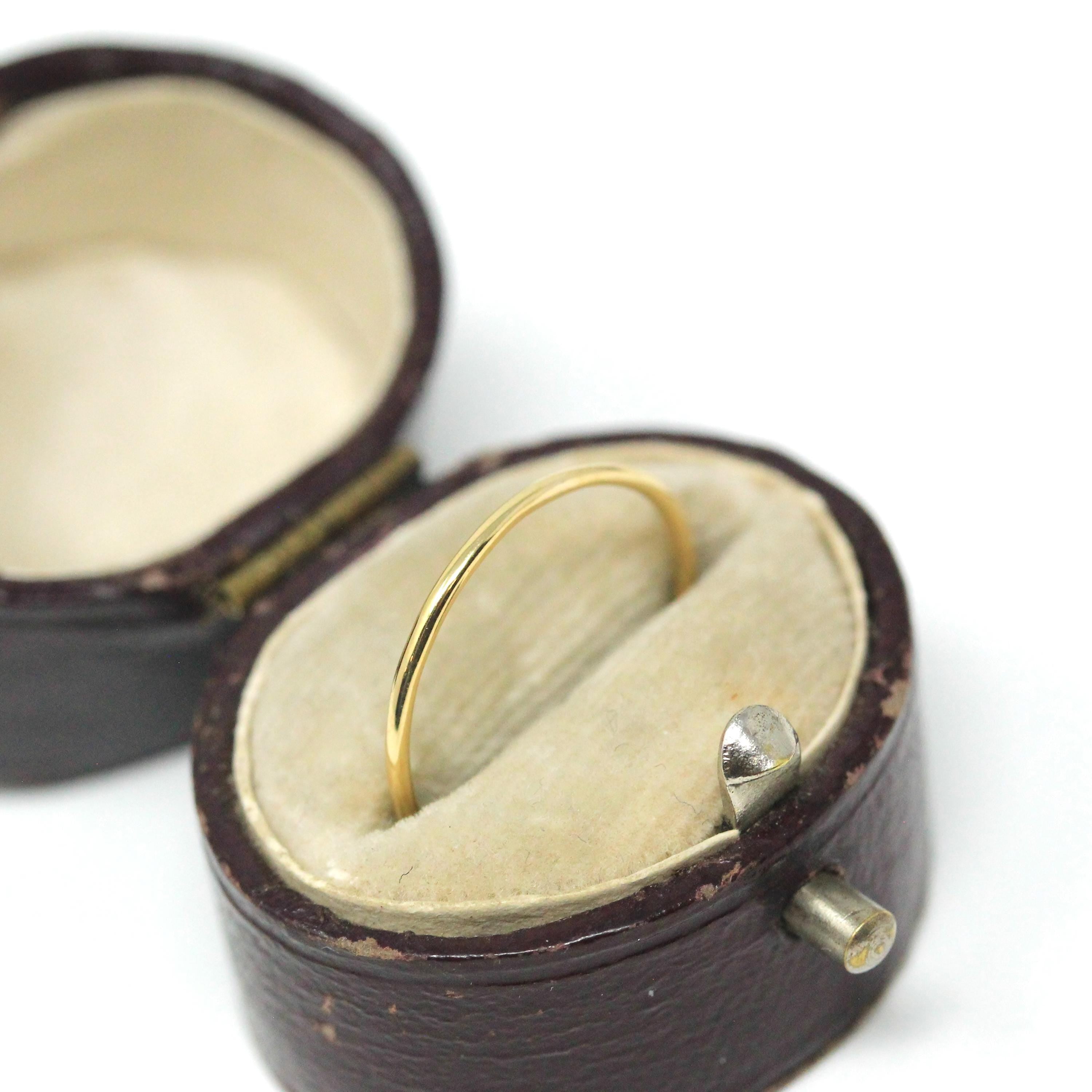 Upcycled Gold Band - Edwardian 14k Yellow Gold Stick Pin Conversion Ring - Vintage 1910s Size 5 1/4 Minimalist Unisex Dainty Fine Jewelry