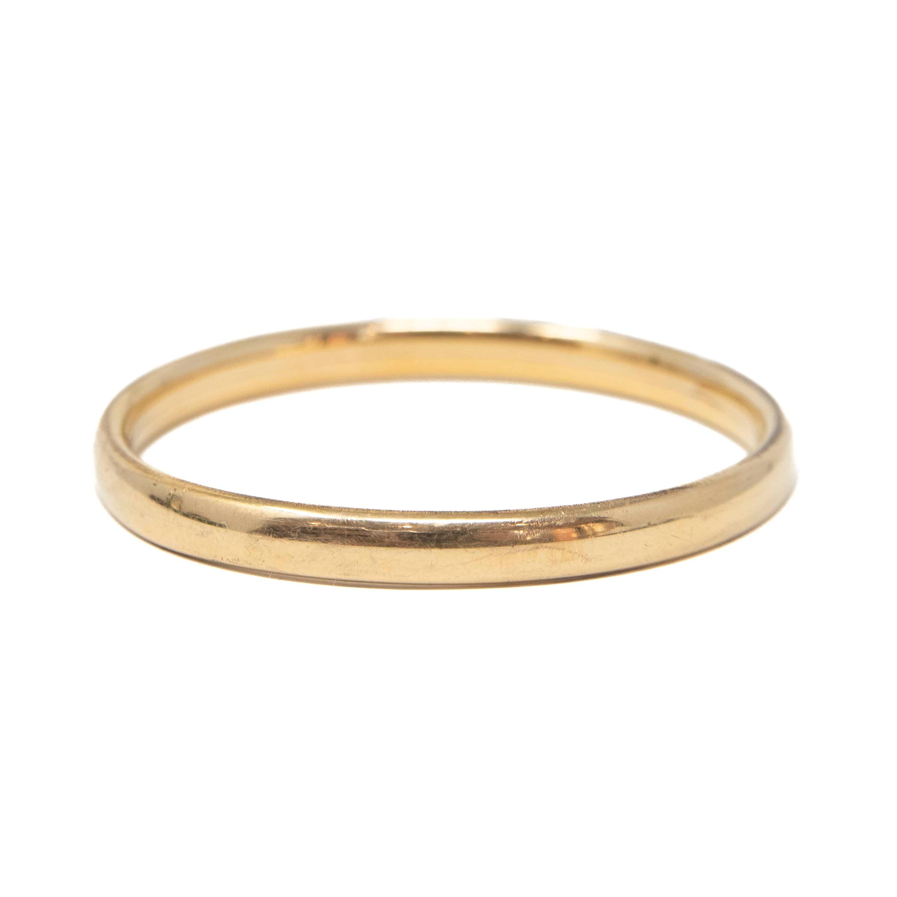 Mid Century Baby Bracelet - Vintage Gold Filled Plain Polished Children's Bangle - Circa 1960s Era 5 Inch Dainty Petite Marathon 60s Jewelry