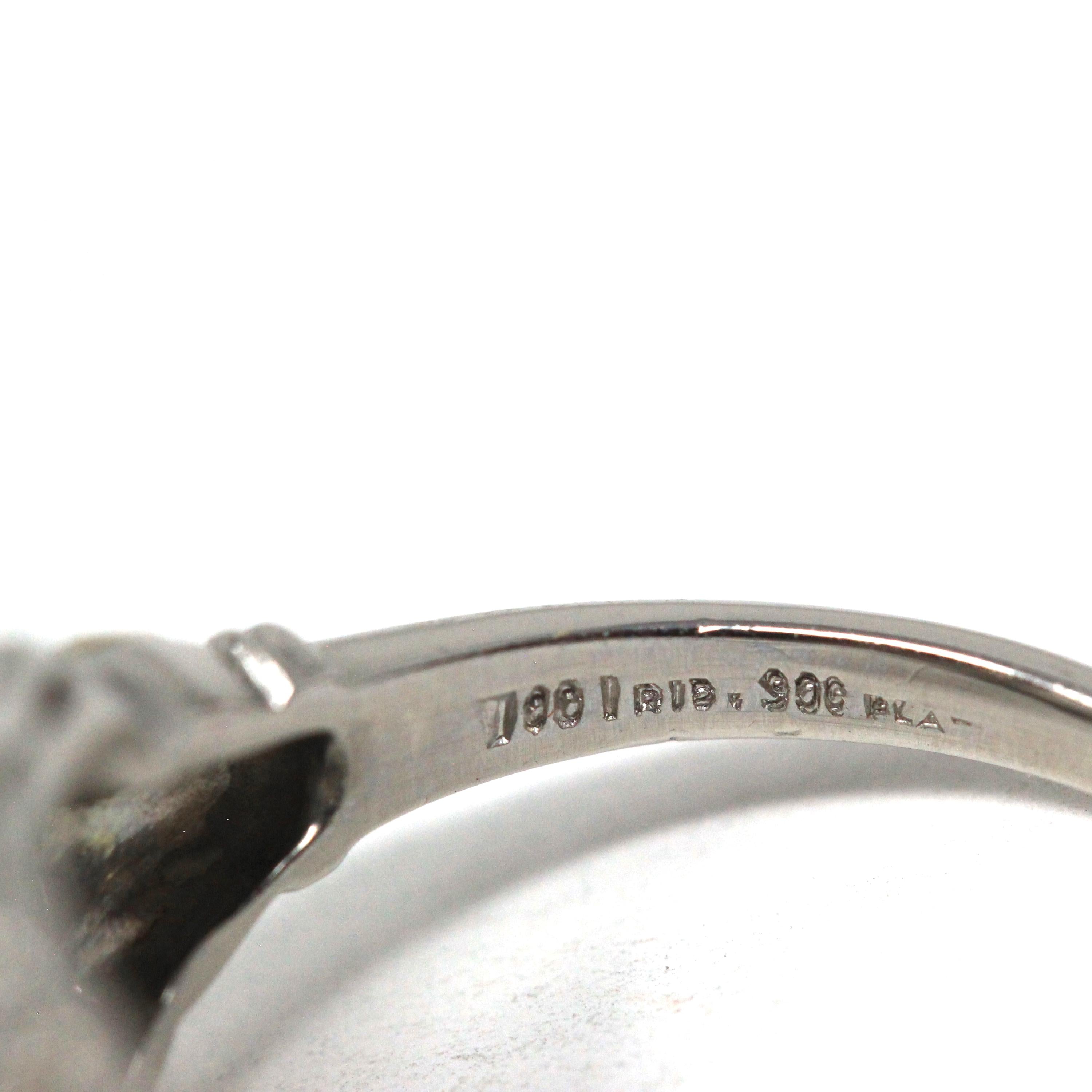 Art Deco Diamond Ring - Vintage Platinum 1.40 CTW Natural Gemstones - Circa 1930s Era Die Struck Geometric Size 7 Fine 30s Report Jewelry