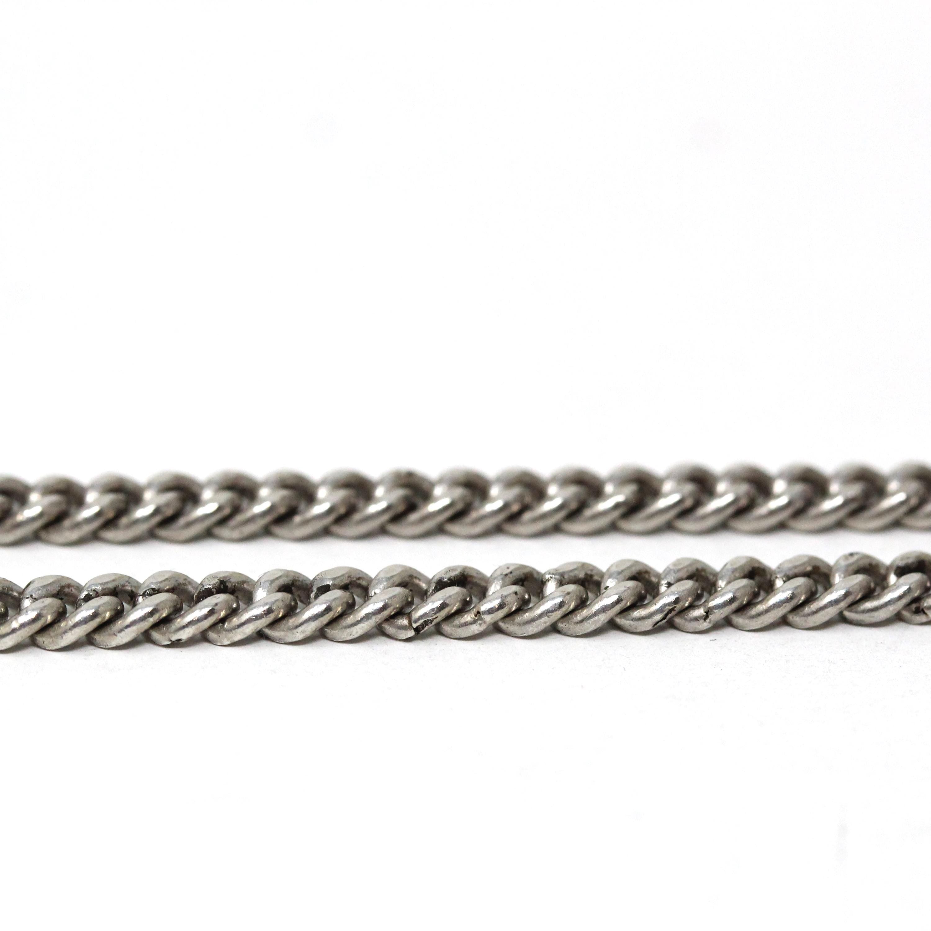 Vintage Curb Link Chain - Estate Sterling Silver Plain Thick Bold Necklace - Men's Women's Unisex Fashion Accessory Statement Fine Jewelry