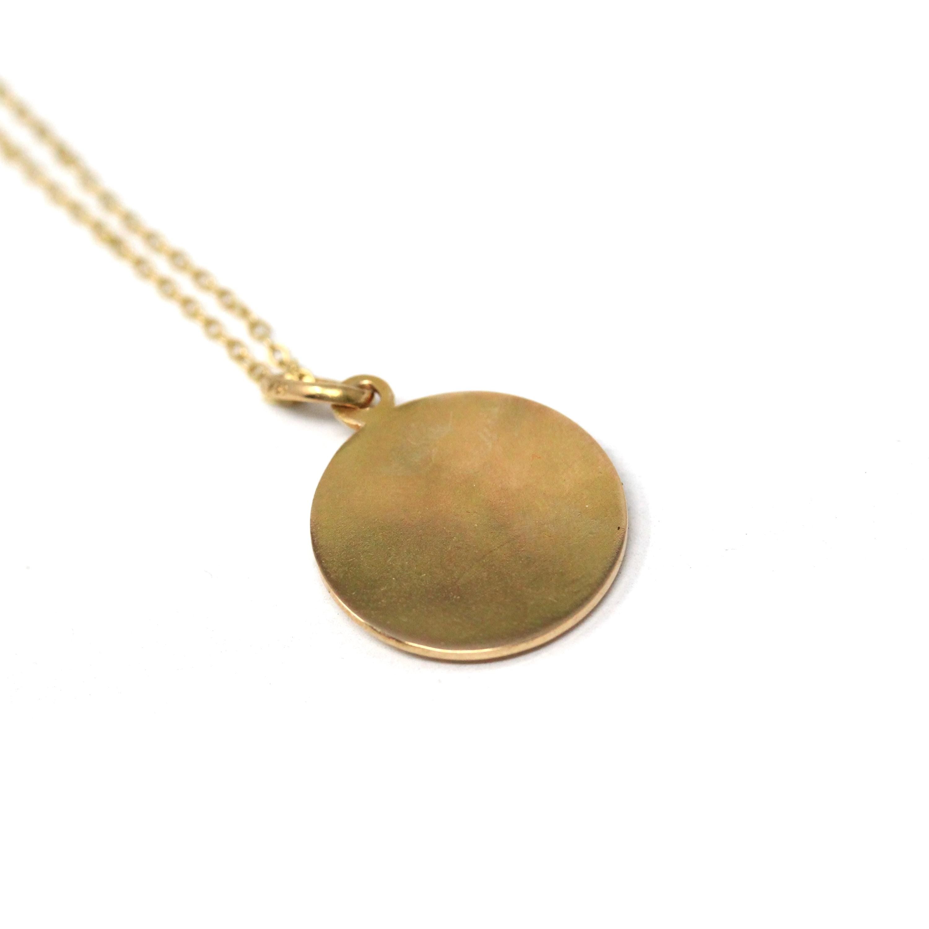 Estate Cancer Charm - Modern 18k Yellow Gold Crab Astrological Sign Necklace Pendant - Circa 1990s Zodiac Celestial Water Element Jewelry