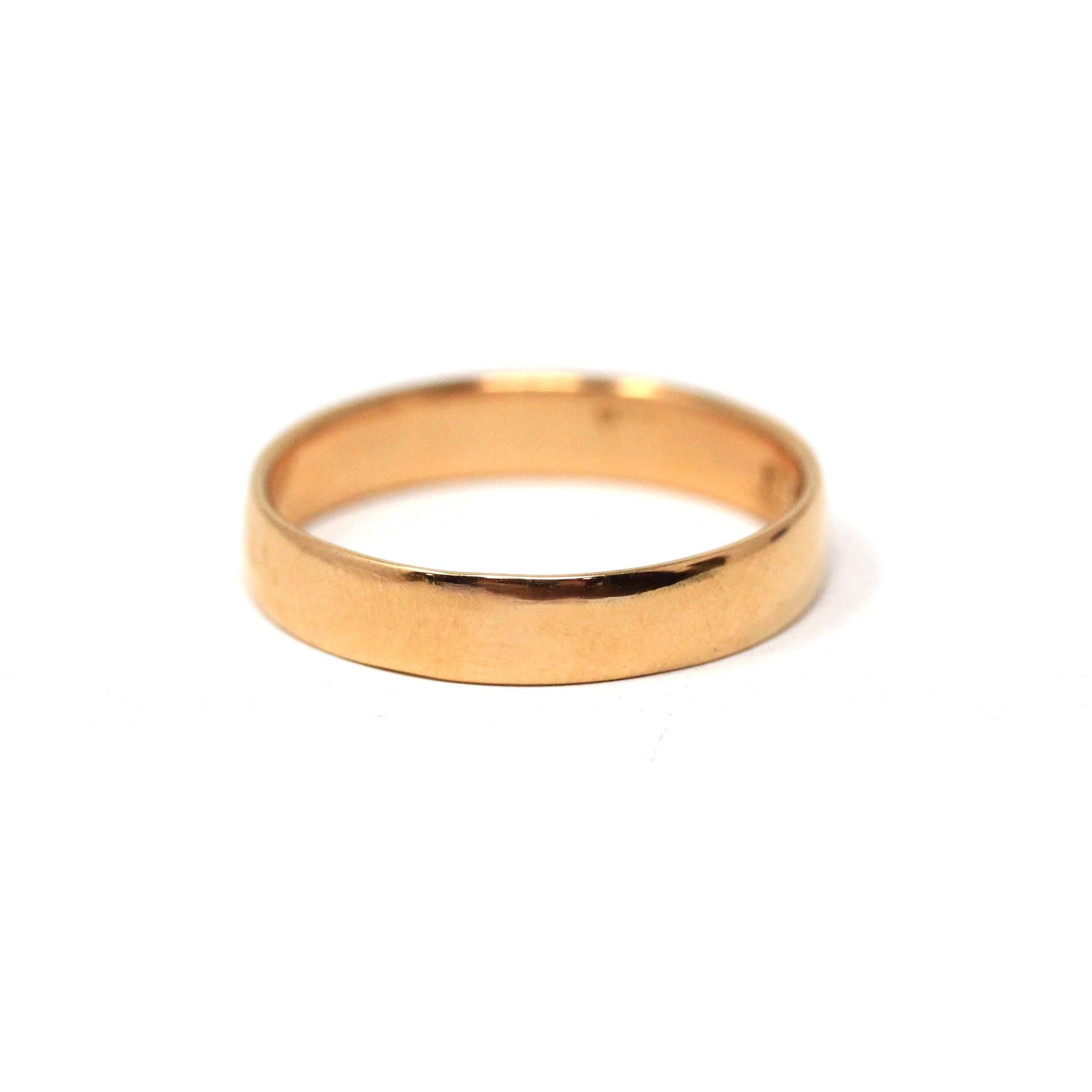 Victorian 22k Gold Band - Antique Unisex Plain Polished Round