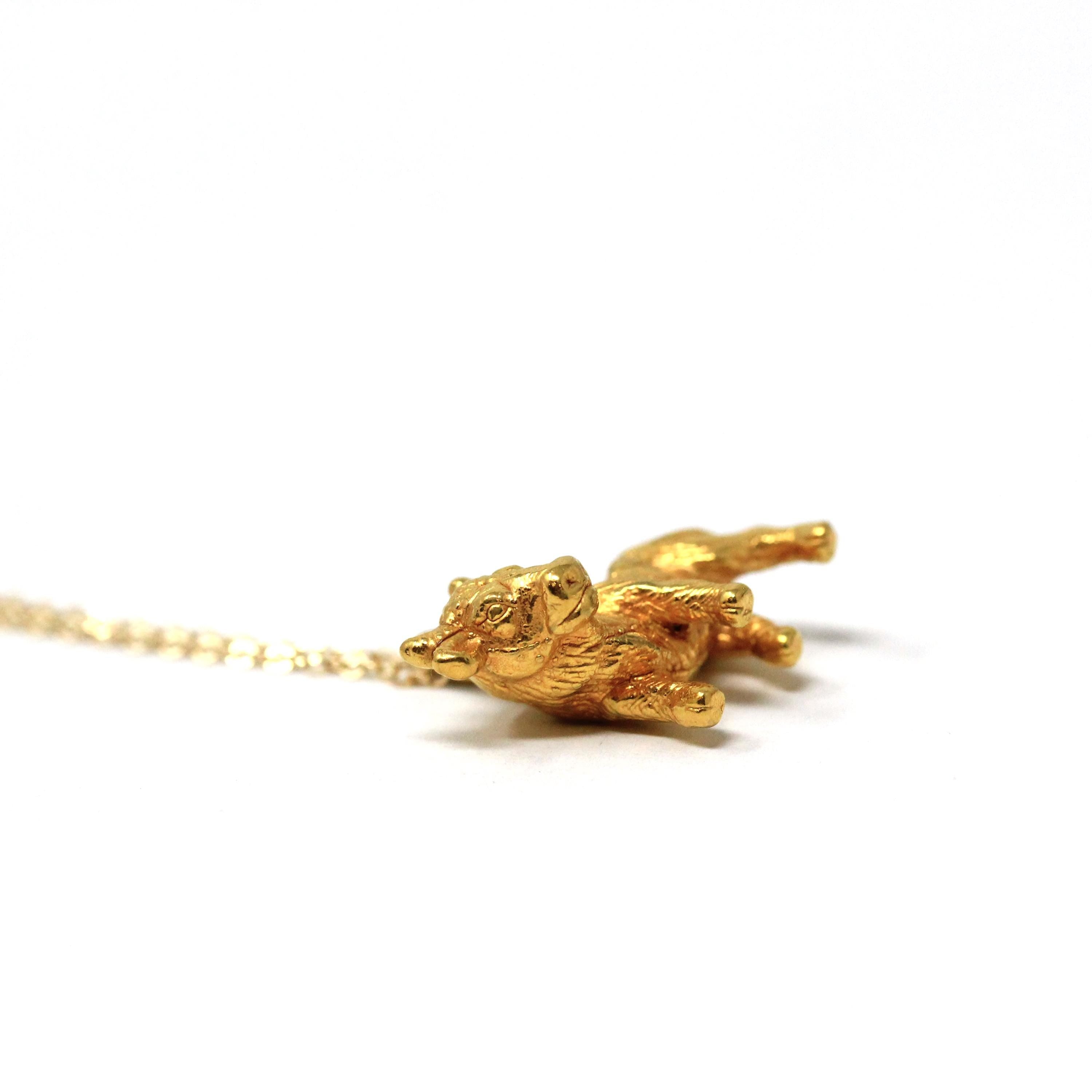 Estate Taurus Charm - Modern 14k Yellow Gold Figural Bull Pendant Necklace - Circa 1990s Era Astrological Fine Zodiac Earth Sign Jewelry