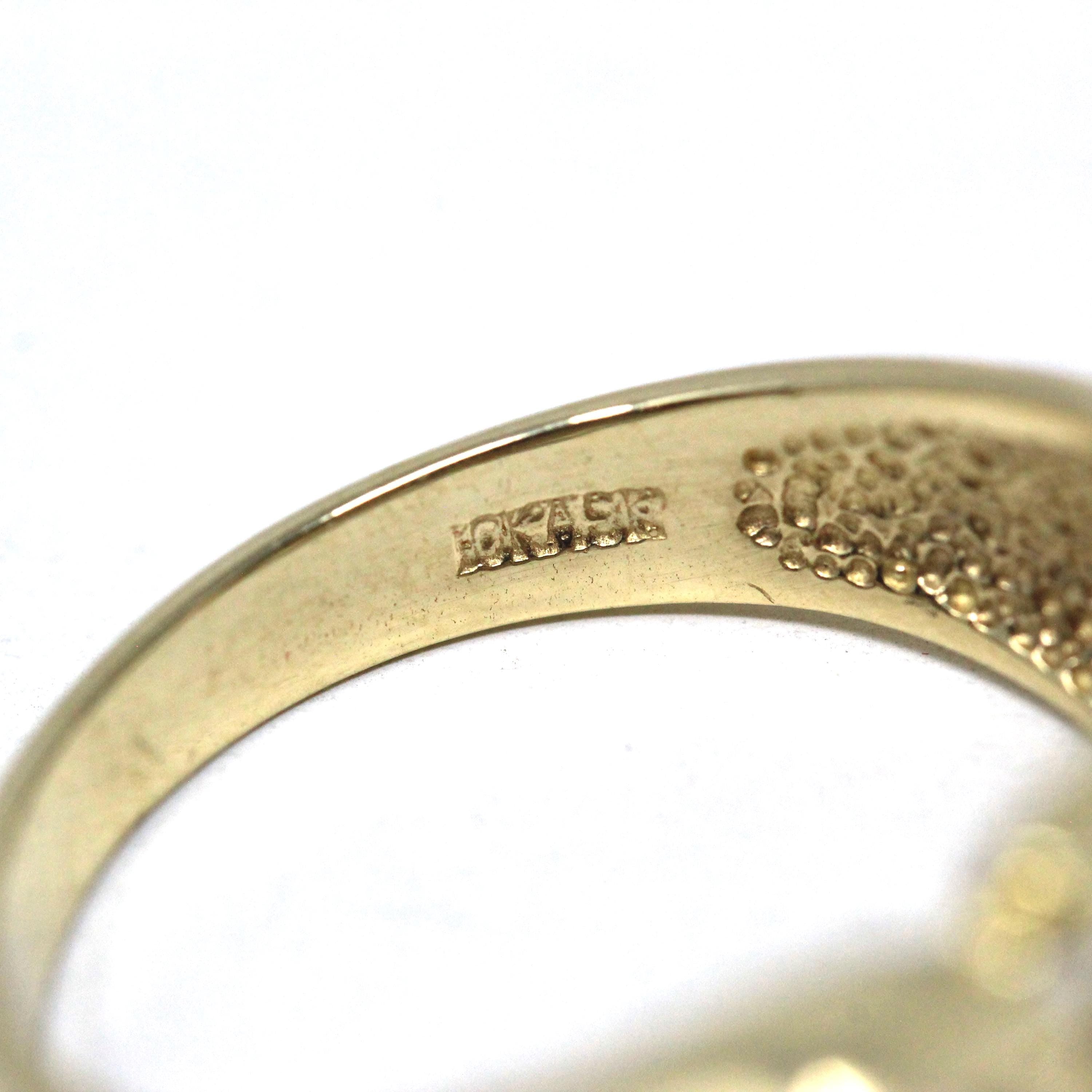 Modern "CEO" Ring - Estate 10k Yellow Gold Signet Letters Band - Unisex Boss Manager Gift Size 9 1/4 Initials Statement Fine Jewelry