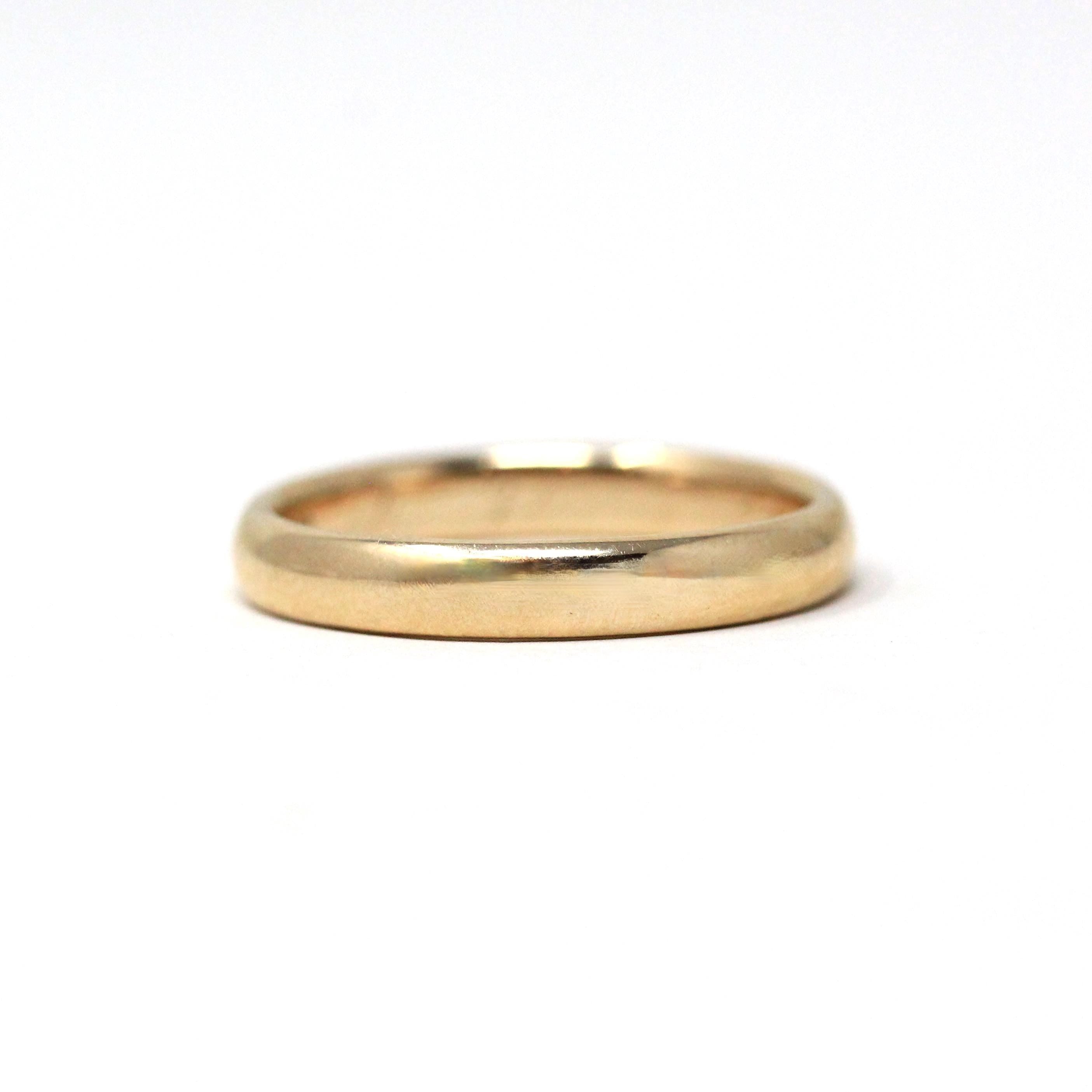 Vintage Wedding Band - Art Deco 8k Yellow Gold Classic Bridal Ring - Circa 1920s Size 5 3/4 Stacking Fine Heirloom Unisex Wedding Jewelry