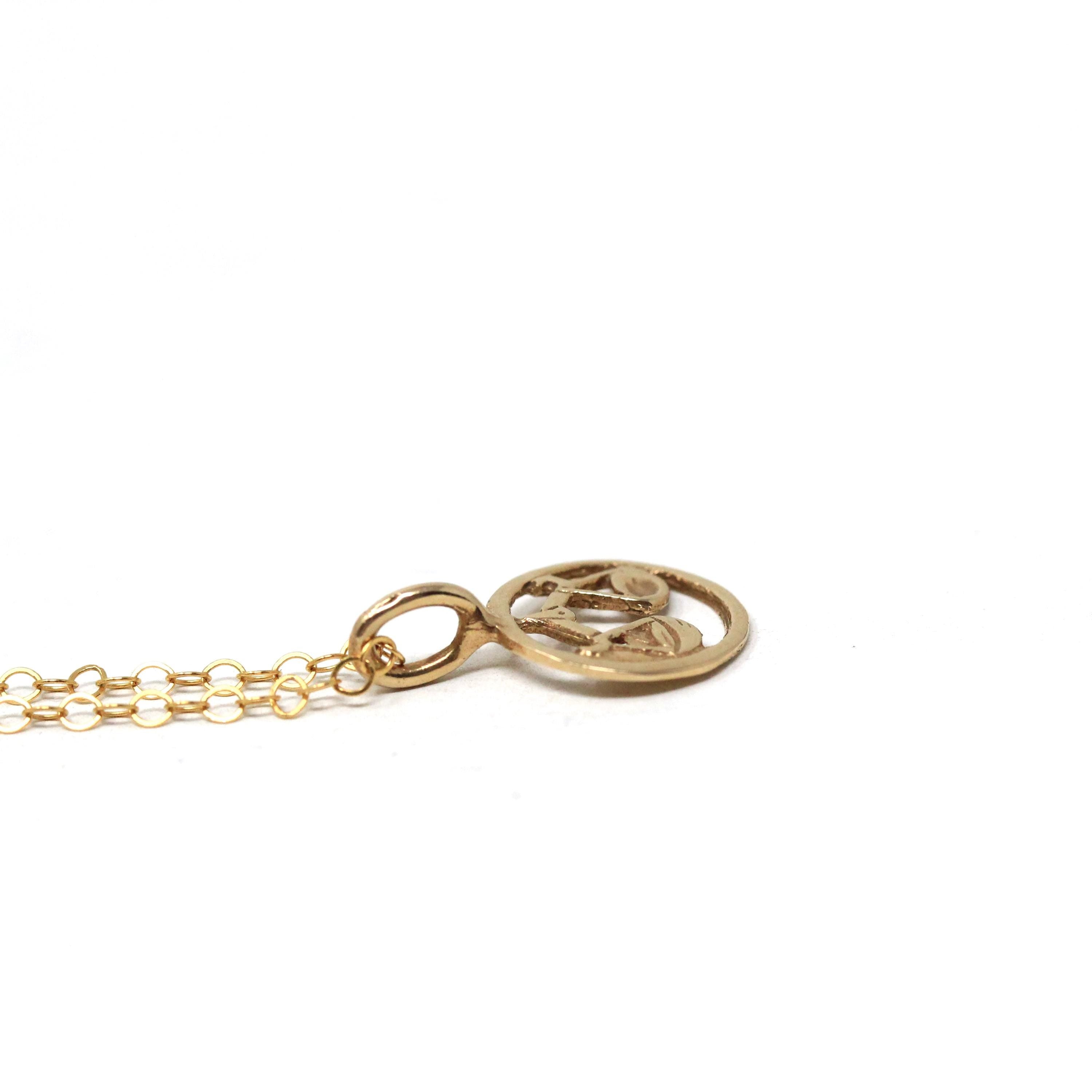 Estate Libra Charm - Modern 14k Yellow Gold Scales Astrological Sign Necklace Pendant - Circa 1990s Zodiac Celestial Air Element 90s Jewelry