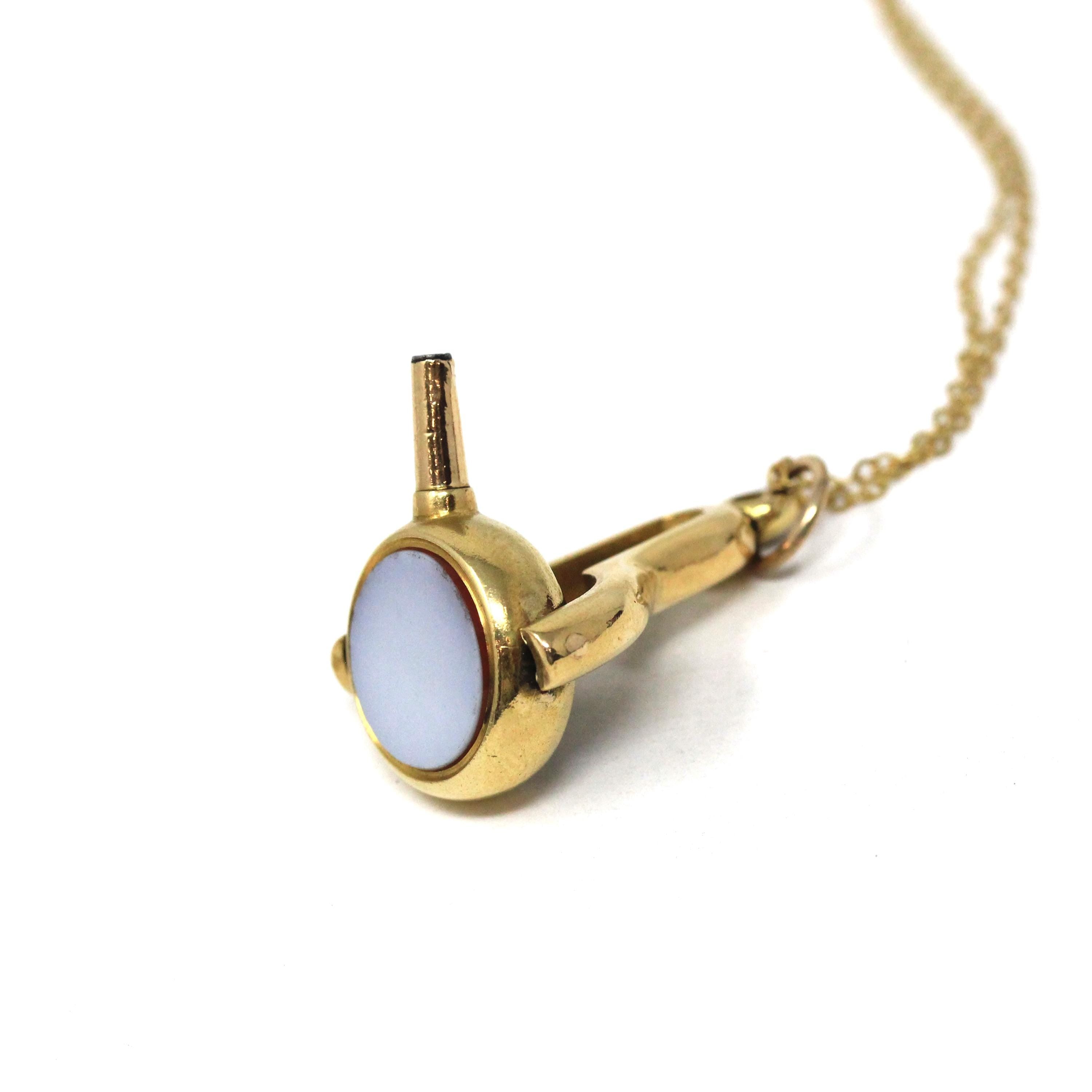 Antique Watch Key Spinner - Victorian Era 22K Yellow Gold Bloodstone Intaglio And Agate Fob - Carved Latin Wax Seal Winding Pendant Jewelry