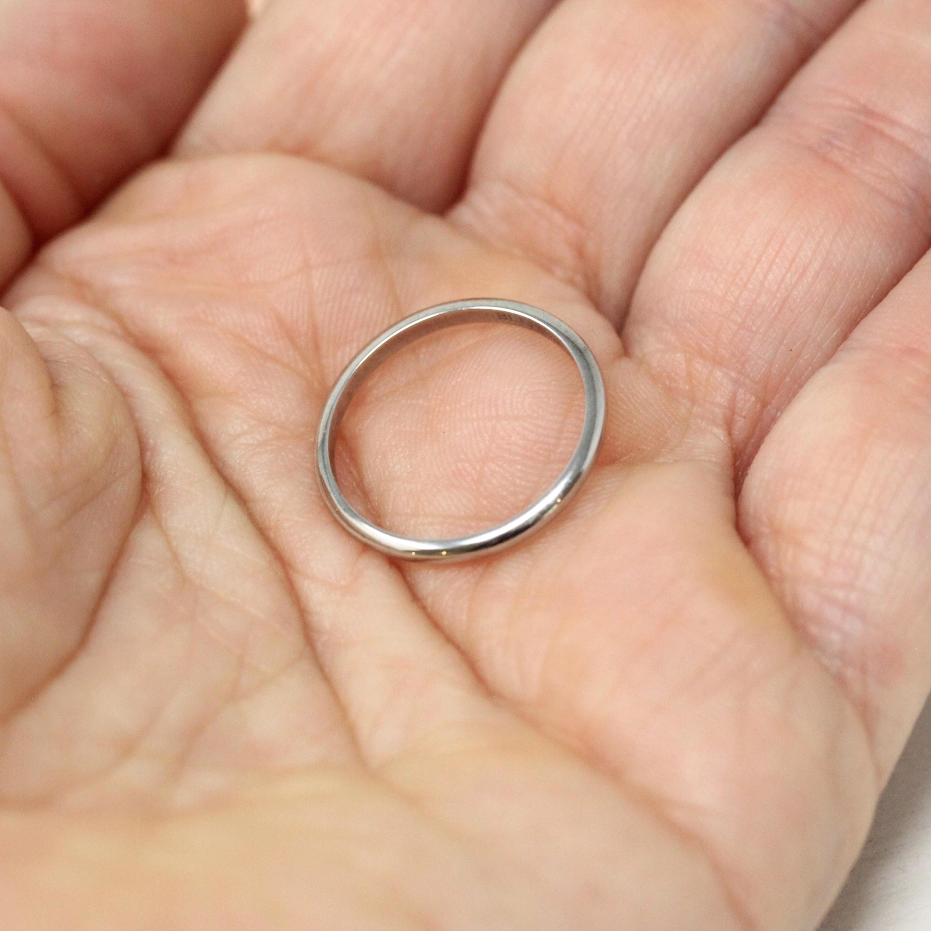 Antique Wedding Band - Art Deco Era 18k White Gold Eternity Wheat Design Ring - Vintage Circa 1920s Size 5 1/2 Wedding Bridal Fine Jewelry