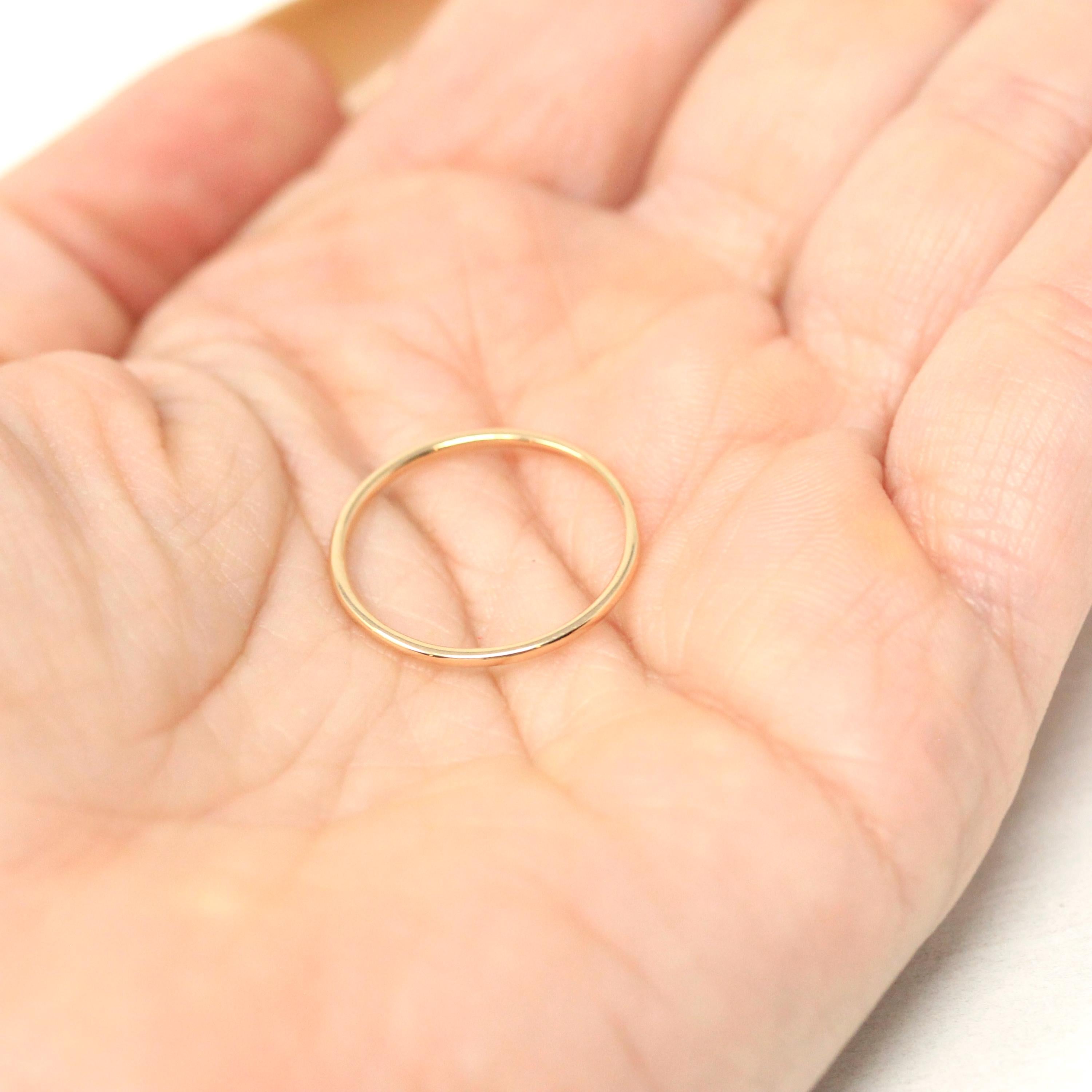 Upcycled Gold Band - Edwardian 14k Yellow Gold Stick Pin Conversion Ring - Vintage 1910s Size 6 1/4 Minimalist Unisex Dainty Fine Jewelry