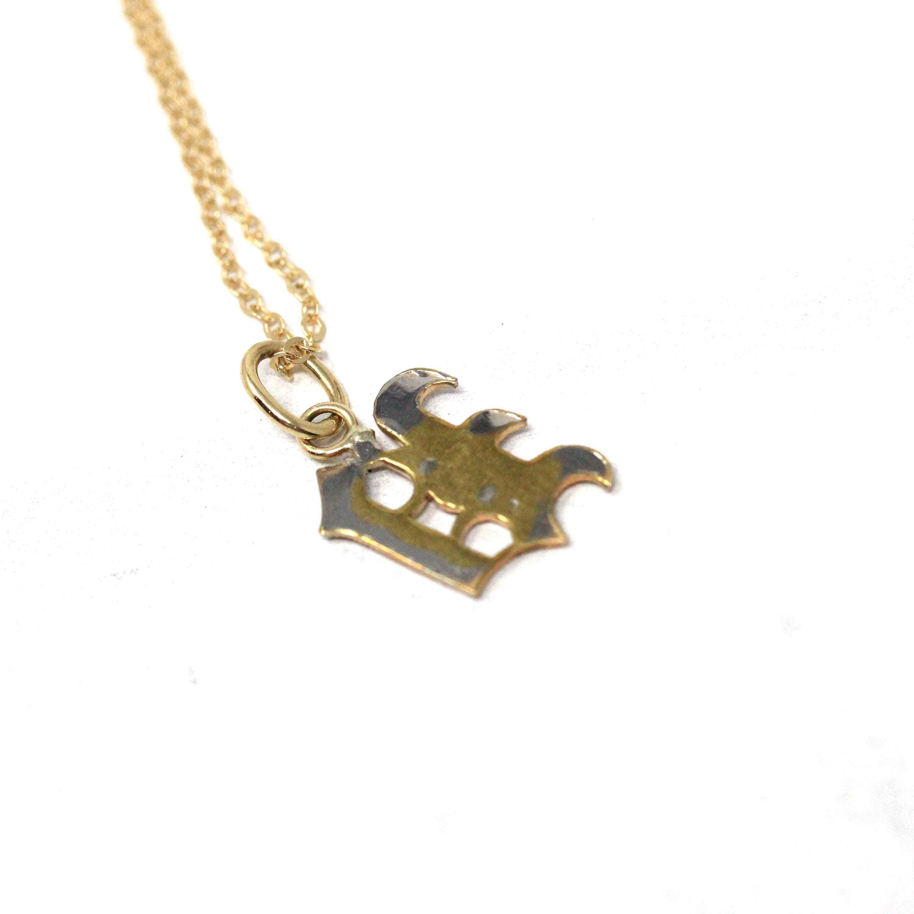 Letter "U" Charm - Art Deco Gold Filled Initial Old English Style Pendant Necklace - Vintage Circa 1930s Era Personalized Dainty 30s Jewelry