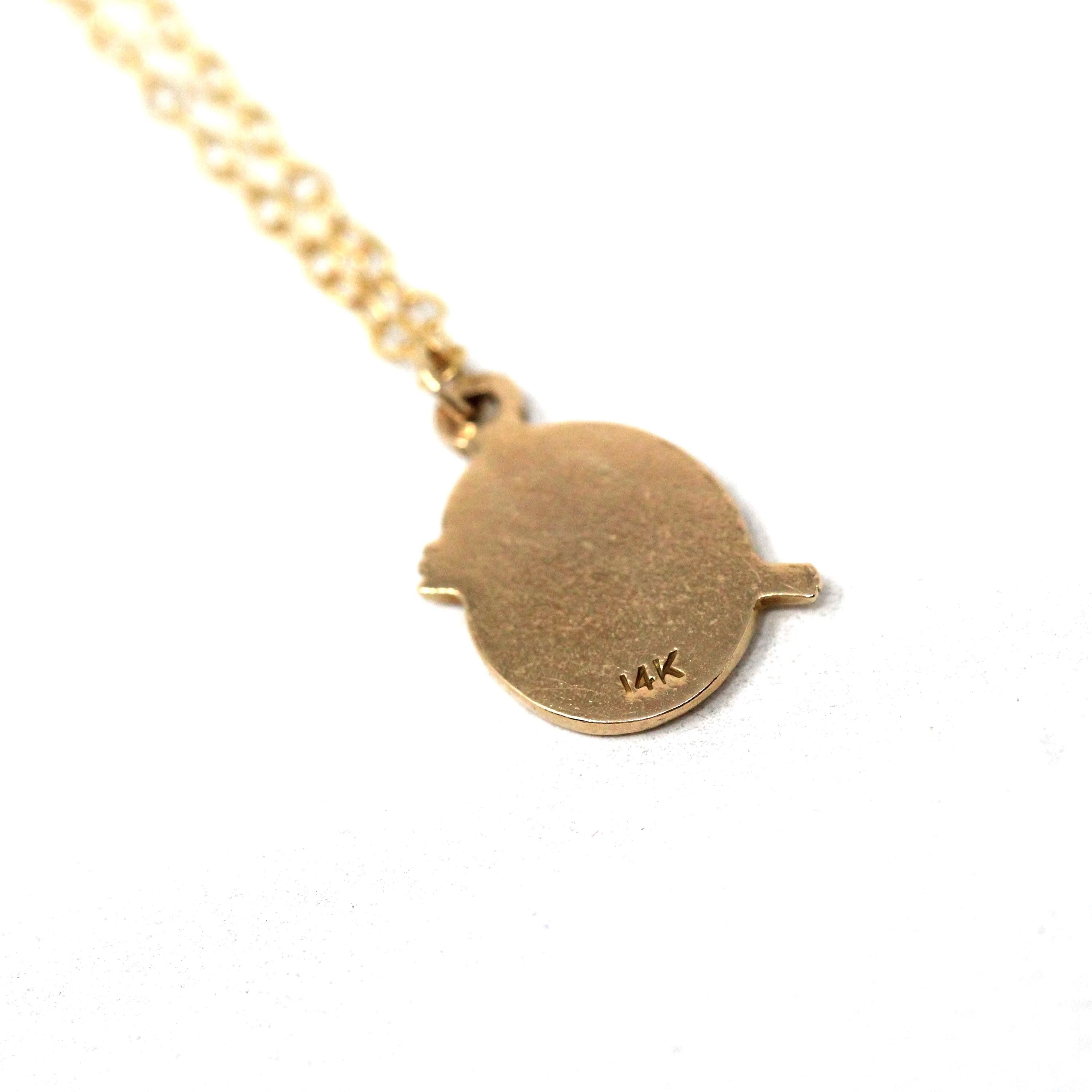 Artist Palette Charm - Vintage 14k Yellow Gold Figural Paint Brush Pendant Necklace - Estate Colorful Enamel Artistic Painter Fine Jewelry