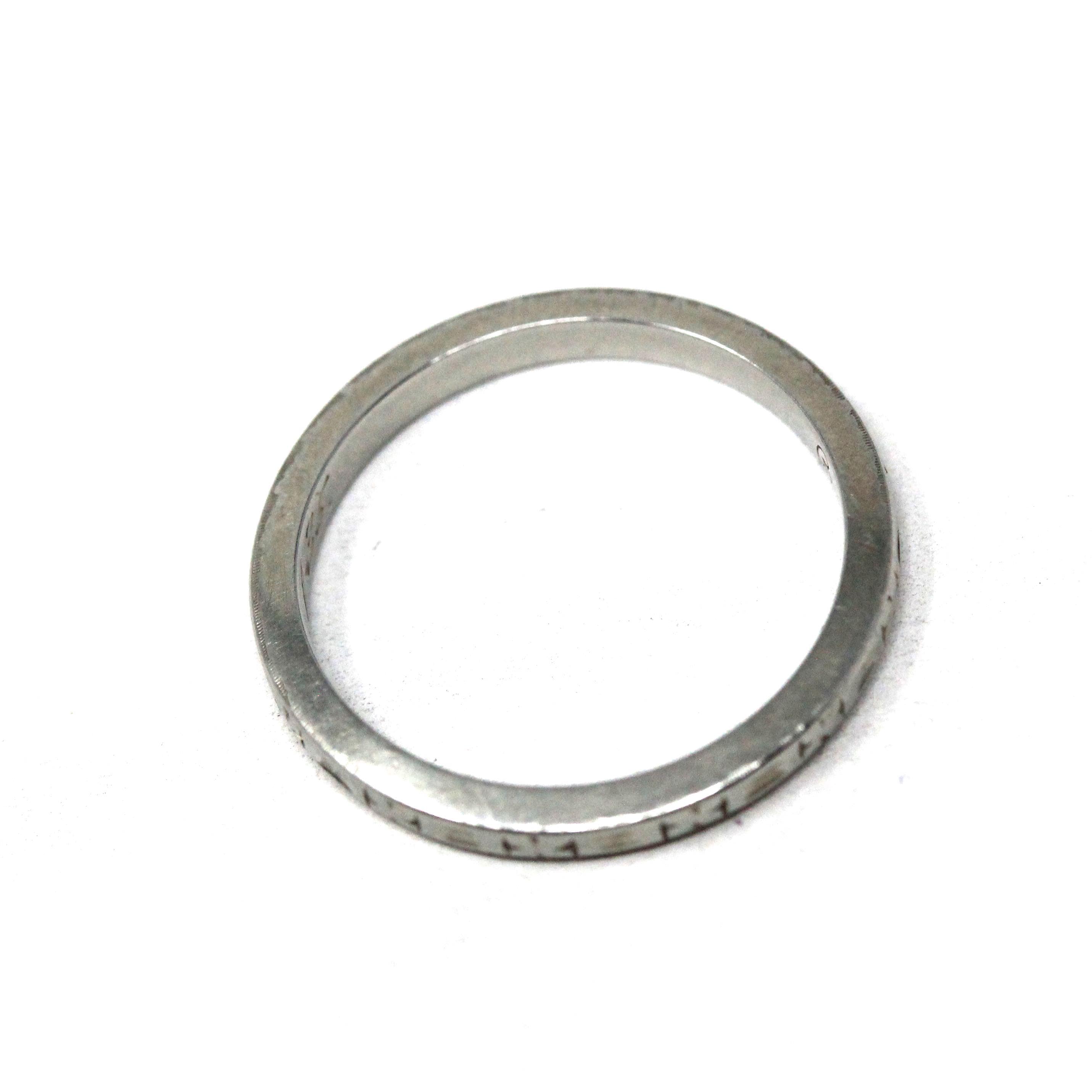Vintage Wedding Band - Art Deco 18k White Gold Byard F Brogan Inscribed Eternity Ring - Dated 1935 Size 5 Bridal Unisex Fine 30s Era Jewelry