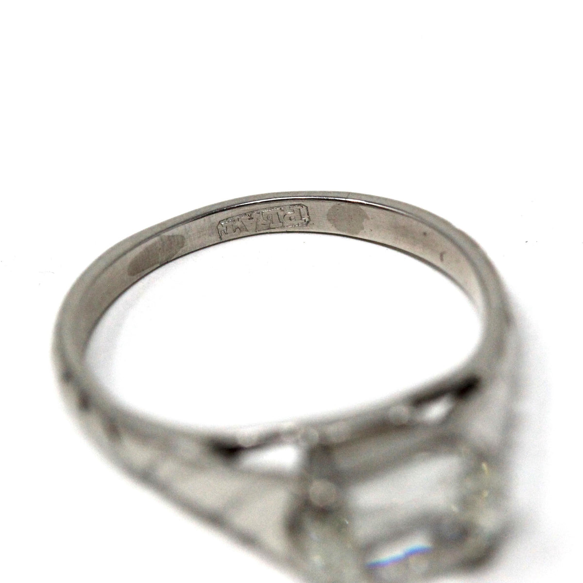 Antique 1.01 Carat Diamond Ring - Edwardian Platinum Oval East West Solitaire - Early 1900s Size 4 1/4 Fine GIA Report Engagement Jewelry