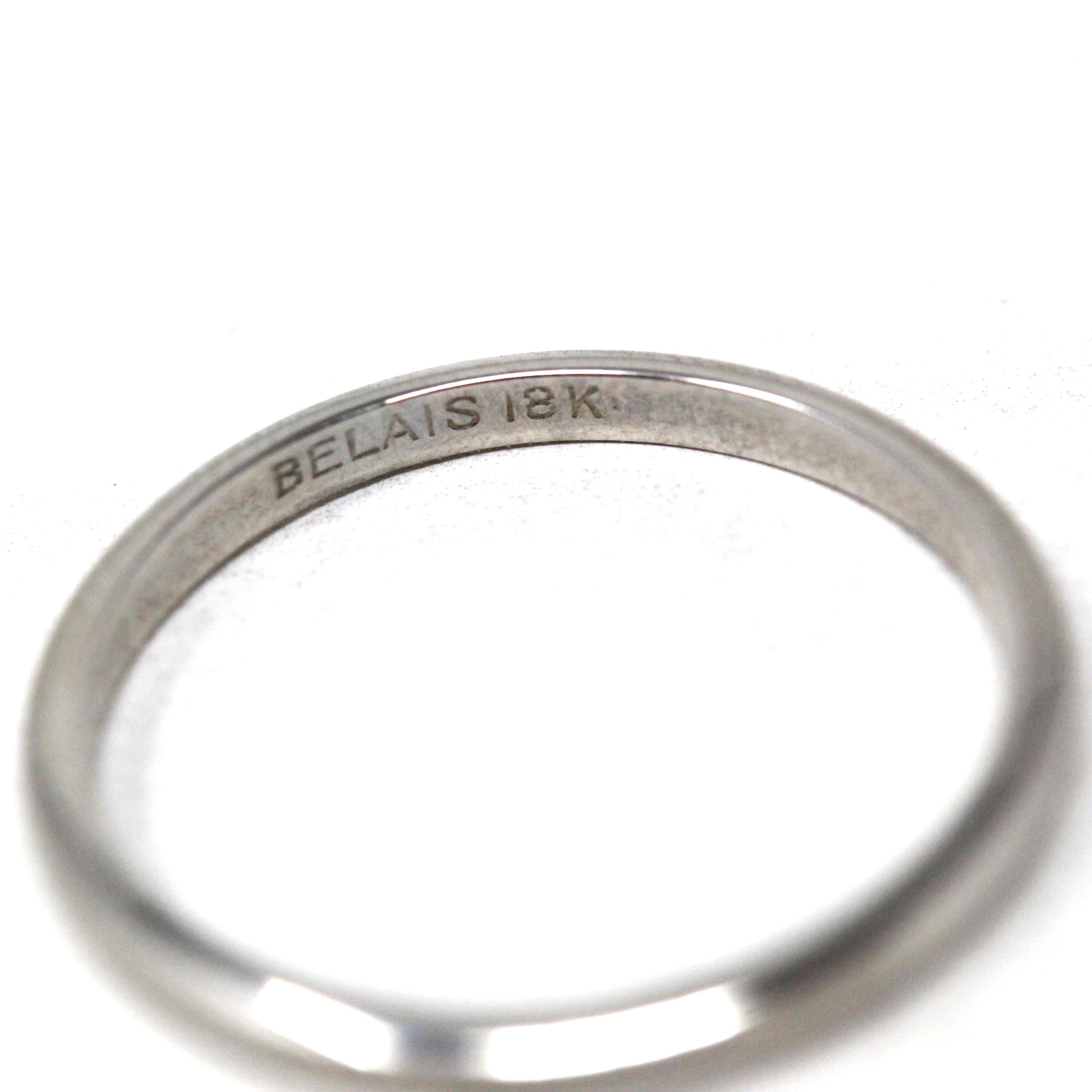Antique Wedding Band - Art Deco Era 18k White Gold Eternity Wheat Design Ring - Vintage Circa 1920s Size 5 1/2 Wedding Bridal Fine Jewelry