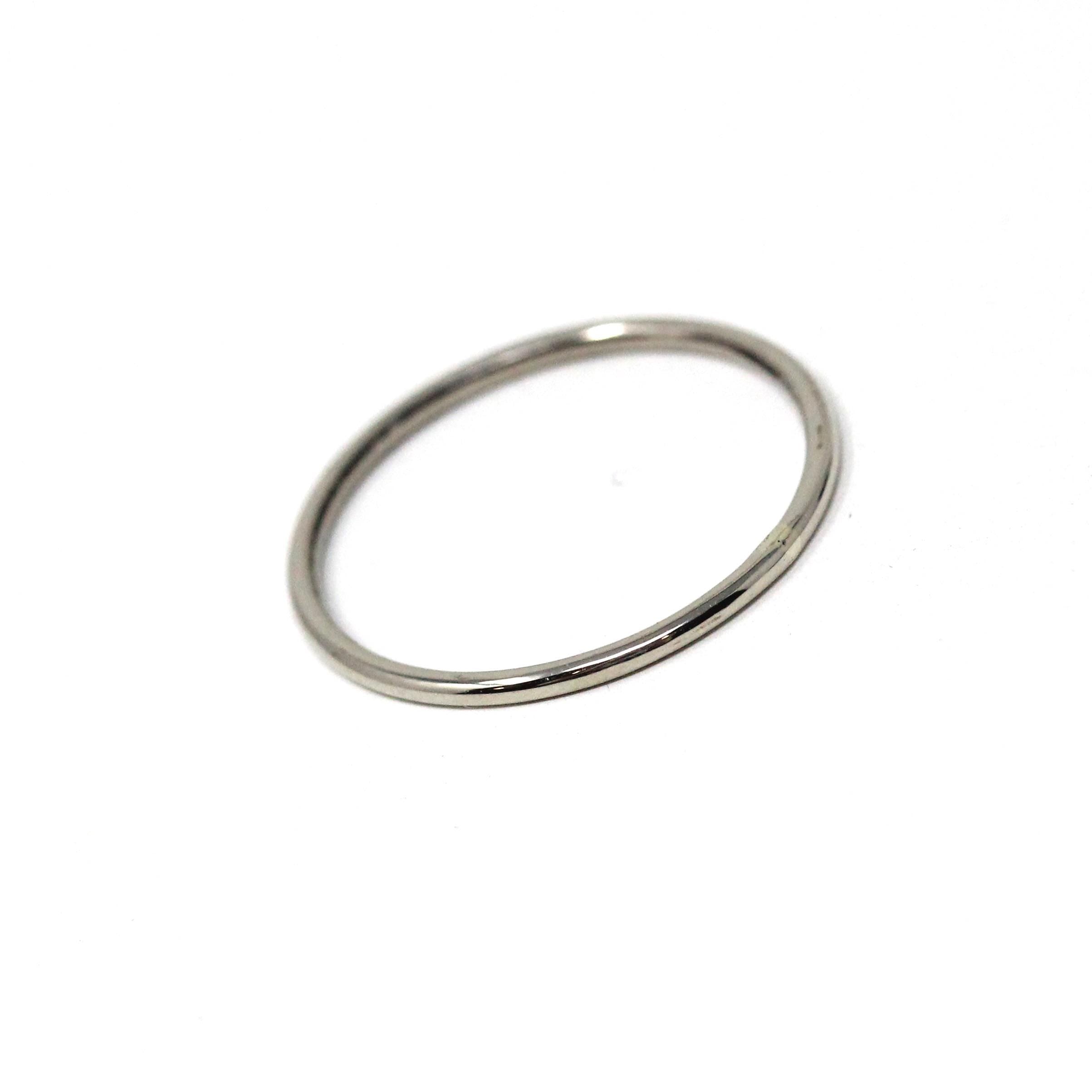 Art Deco Dainty Band - Vintage 10k White Gold Stick Pin Conversion Stacking Ring - Circa 1930s Era Size 6 1/4 Minimalist Fine Jewelry