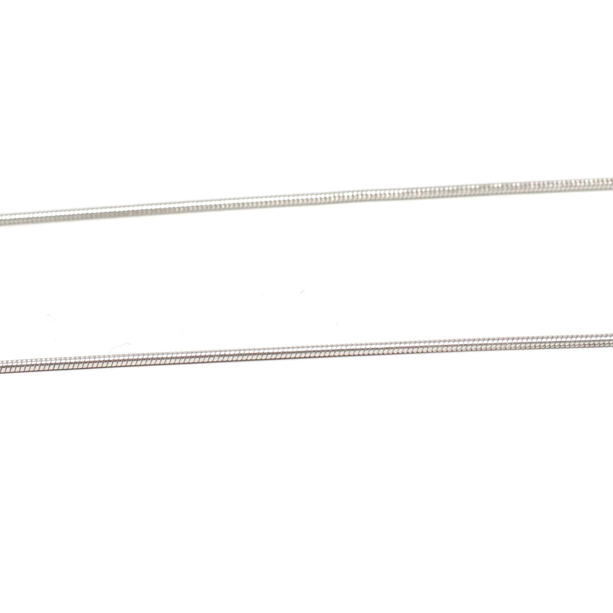 Snake Chain Necklace - Estate 14k White Gold 16 Inch 1.0 MM Lobster Claw Clasp - Modern Circa 2000's Era Fashion Accessory Unisex Jewelry