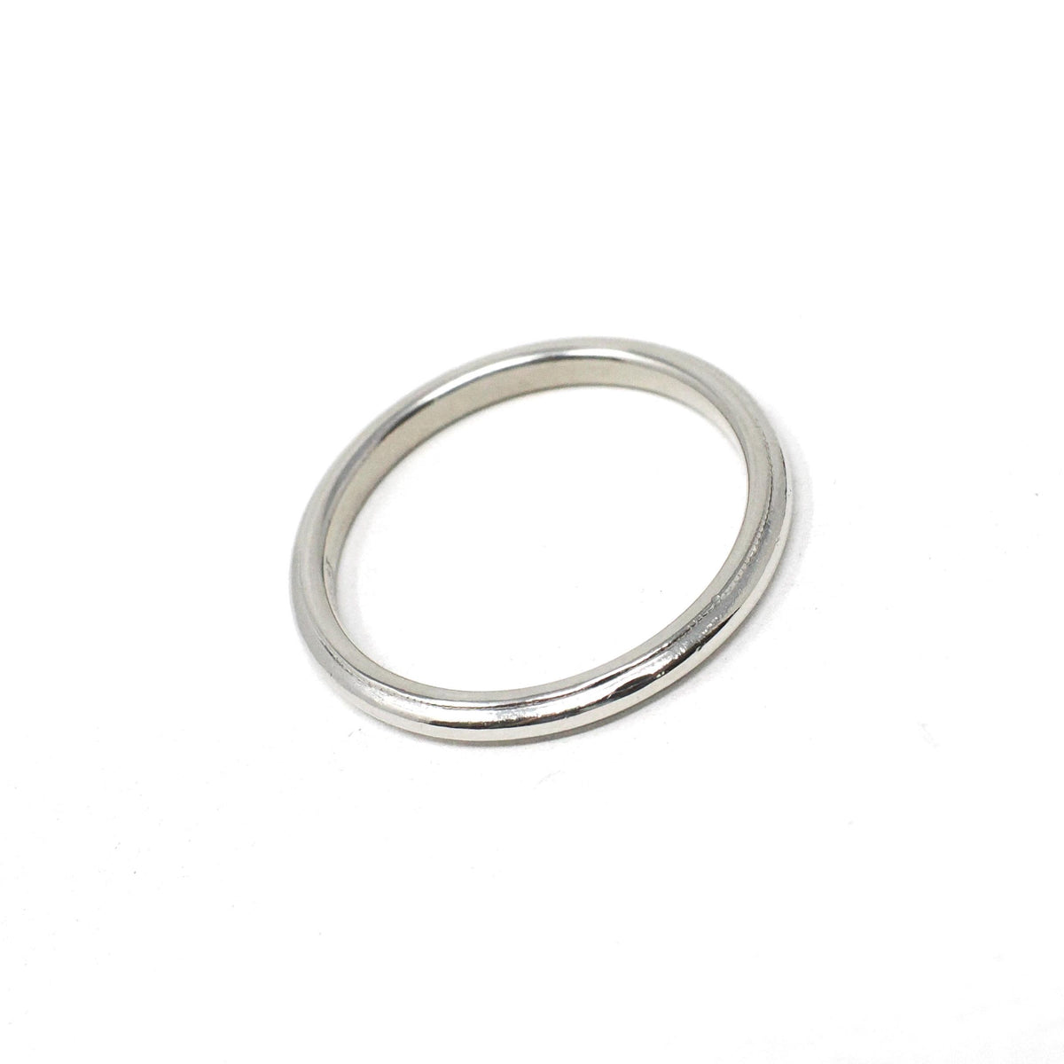 Antique Wedding Band - Art Deco Platinum Unadorned 2.0 MM Bridal Ring - Circa 1920s Era Size 4 3/4 Traub Milgrain Detail Fine Jewelry