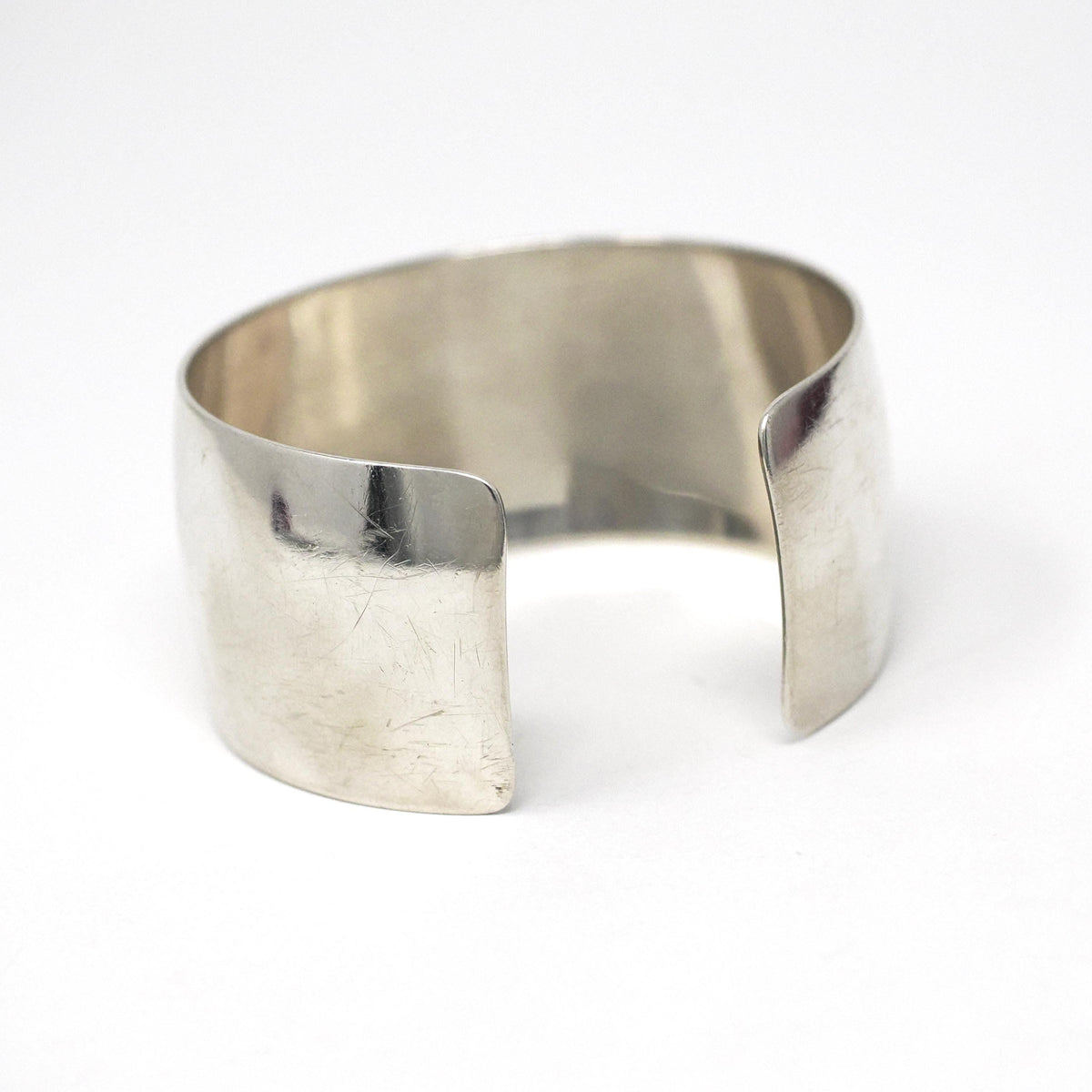 Vintage Cuff Bracelet - Retro Era Sterling Silver Wide Polished Statement Piece - Circa 1960s Era Designer Niels Erik Danish Fine Jewelry