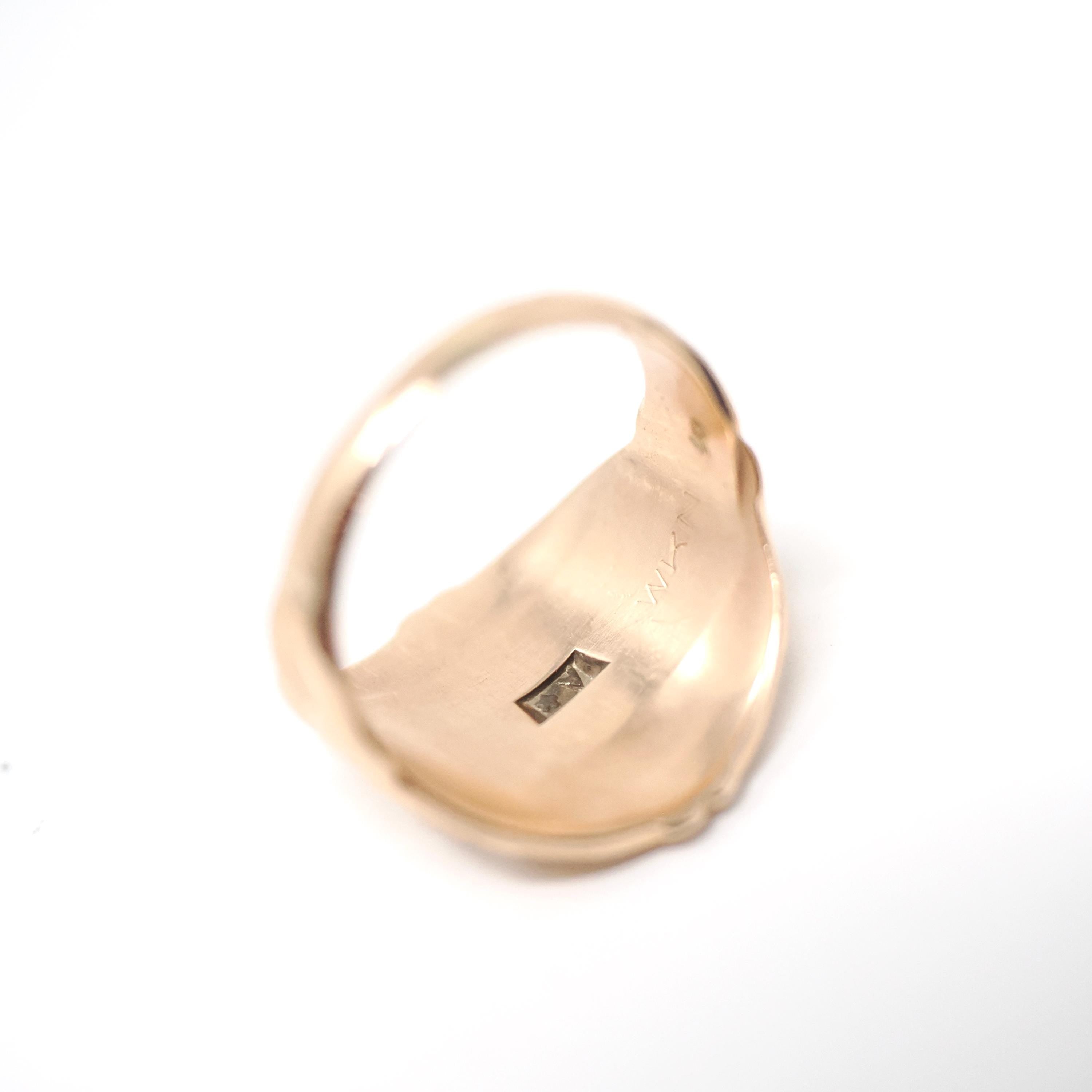 Antique Signet Ring - Edwardian Era 14k Yellow Gold Blank Oval Statement Unisex Band - Vintage Circa 1900 Size 5 Personalizable Fine Jewelry