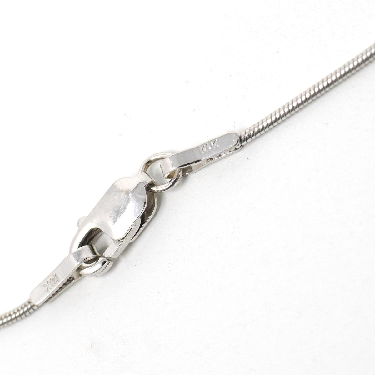 Snake Chain Necklace - Estate 14k White Gold 16 Inch 1.0 MM Lobster Claw Clasp - Modern Circa 2000's Era Fashion Accessory Unisex Jewelry