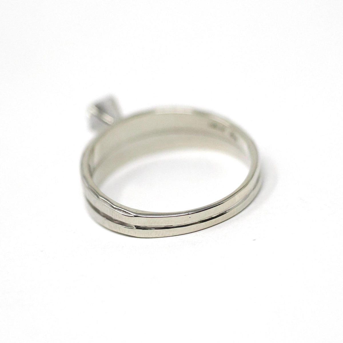 Vintage Wedding Ring Set - Mid Century 14k White Gold Natural Diamond Soldered Pair - Circa 1960s Size 9 Engagement Bridal Fine 60s Jewelry