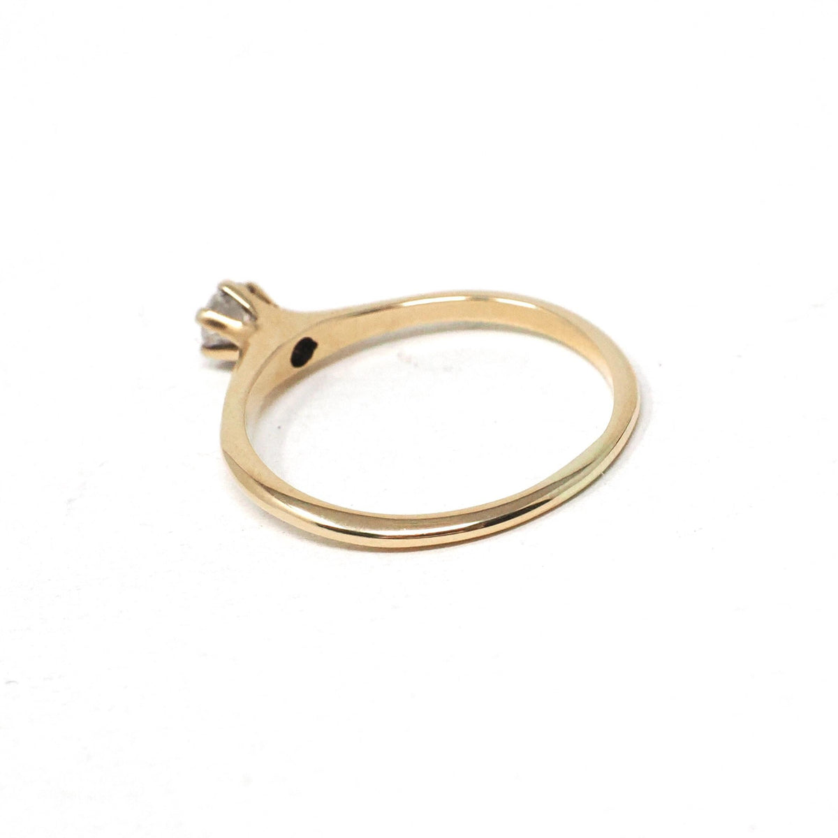 Vintage Diamond Ring - Mid Century 14k Yellow Gold .17 CTW Round Solitaire - Circa 1940s Size 6 1/4 OB Ostby Barton Fine Engagement Jewelry
