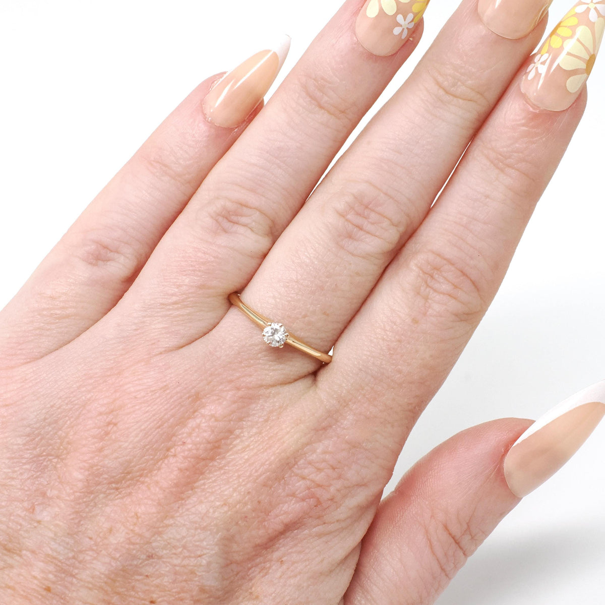 Vintage Diamond Ring - Mid Century 14k Yellow Gold .17 CTW Round Solitaire - Circa 1940s Size 6 1/4 OB Ostby Barton Fine Engagement Jewelry