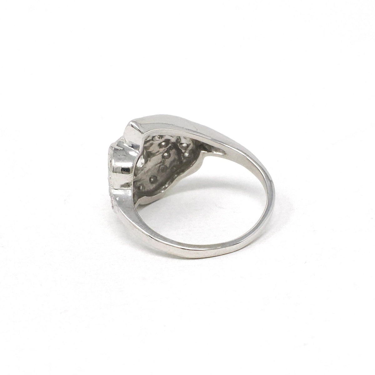 Diamond Cluster Ring - Retro Era 14k White Gold .77 CTW Pear Teardrop Cocktail Statement - Vintage 1960s Size 5 1/4 Bypass Fine Jewelry