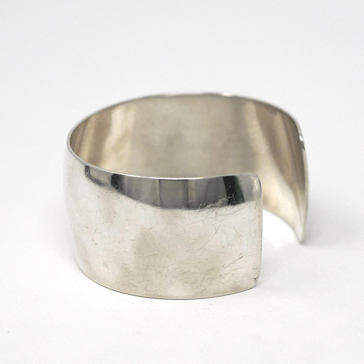 Vintage Cuff Bracelet - Retro Era Sterling Silver Wide Polished Statement Piece - Circa 1960s Era Designer Niels Erik Danish Fine Jewelry