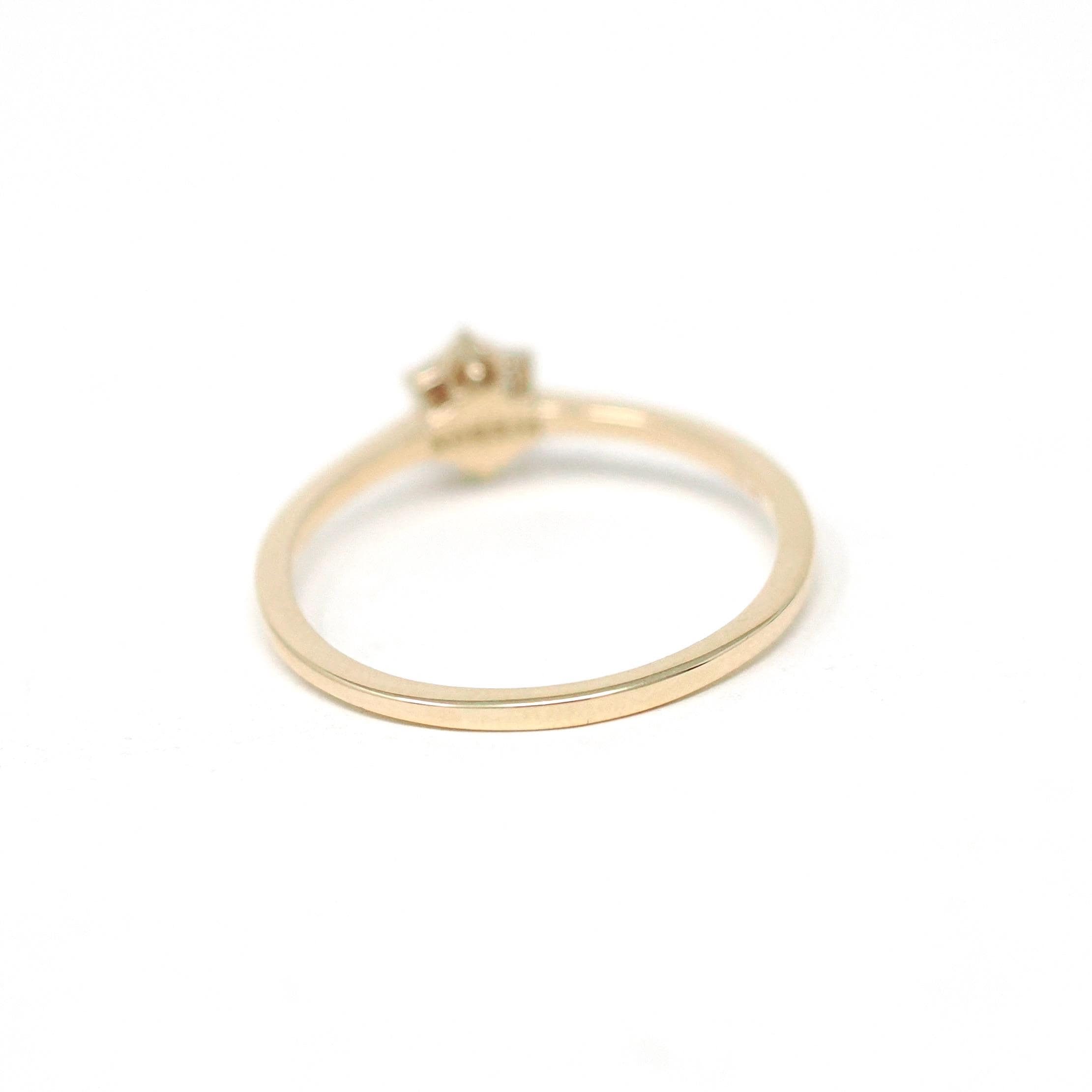Diamond Flower Ring - Modern Estate 14k Yellow Gold Natural Diamond Cluster Engagement - Icebox Size 10 1/2 Fine Bridal Wedding Halo Jewelry