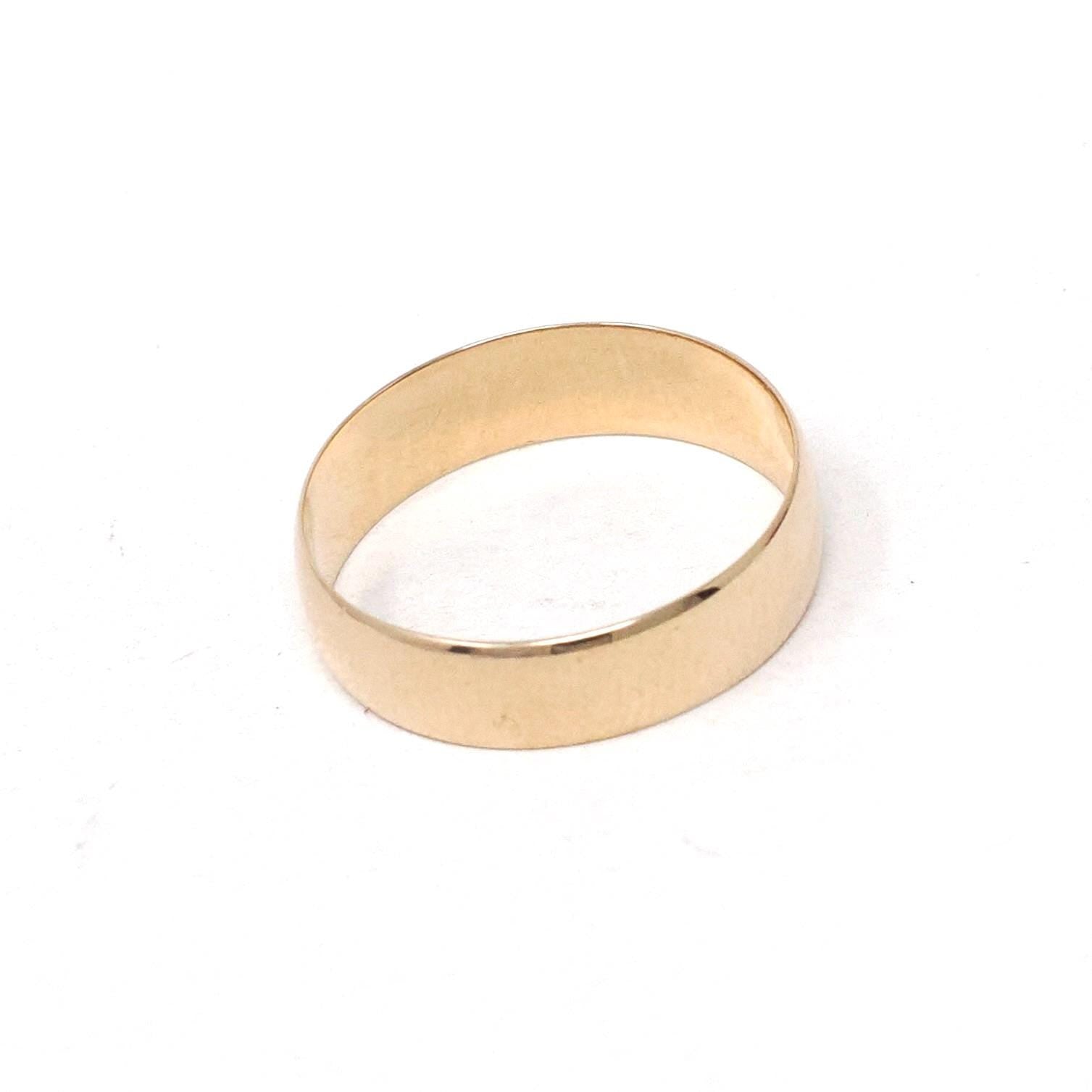 Antique Wedding Band - Edwardian 10k Yellow Gold 4.6 MM Minimalist Stacking Ring - Circa 1900s Era Size 4 3/4 Fine J.R. Wood & Sons Jewelry