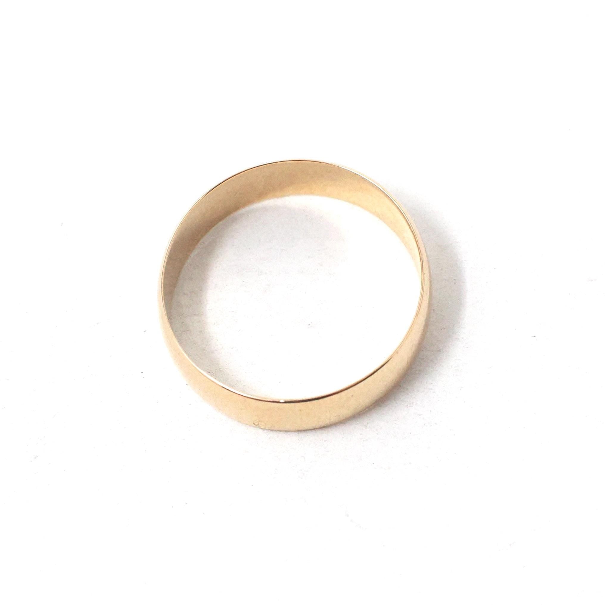 Antique Wedding Band - Edwardian 10k Yellow Gold 4.6 MM Minimalist Stacking Ring - Circa 1900s Era Size 4 3/4 Fine J.R. Wood & Sons Jewelry
